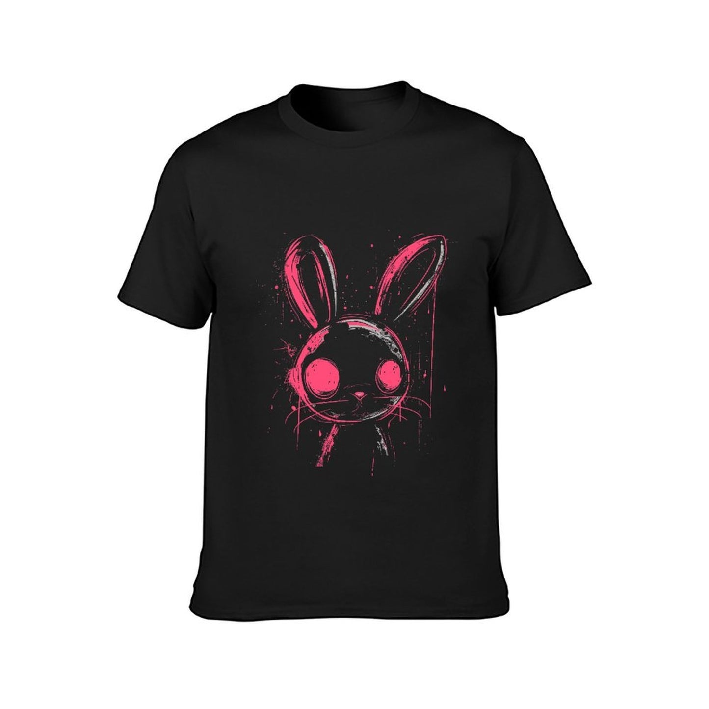 Inkmay Casual Cotton T-shirt Stylish Pink Rabbit Face Art Print Unisex T-shirtSlim Fit Premium Finish T-Shirt