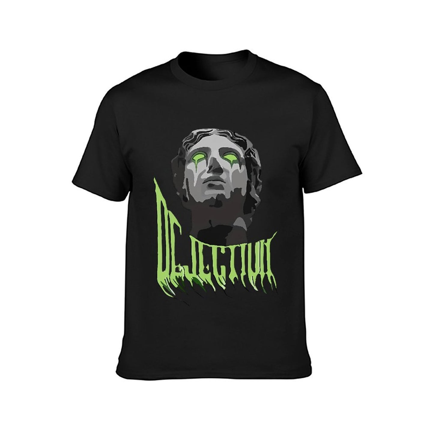 Inkmay Casual Cotton T-shirt Dark Art Statue With Green Eyes Unisex T-shirtPure SoftTouch T-Shirt