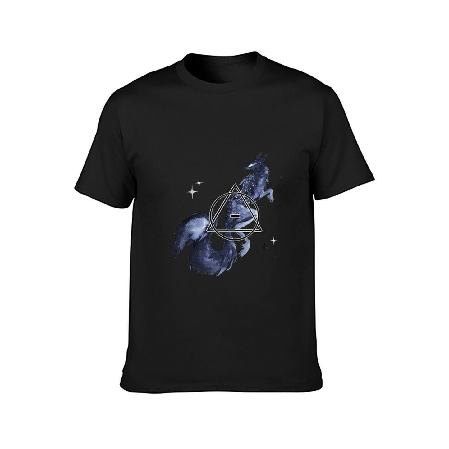 Inkmay Casual Cotton T-shirt Starry Night Creature With Geometric Design Unisex T-shirtAllDay SmoothWear T-Shirt