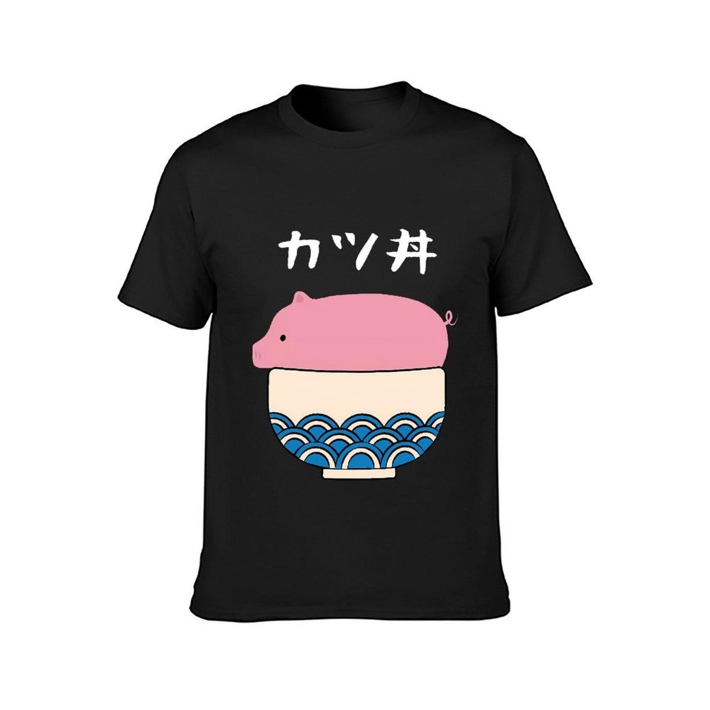 Inkmay Casual Cotton T-shirt Pink Background With Blue Waves Unisex T-shirtBold Active T-Shirt
