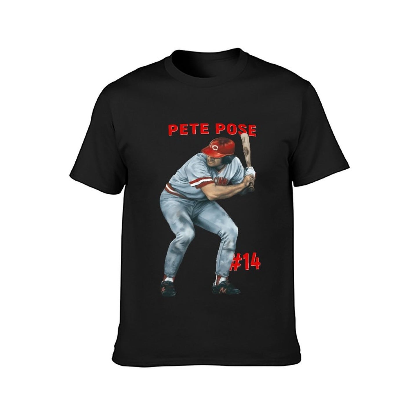 Inkmay Casual Cotton T-shirt Baseball Player In Gray Uniform Holding Unisex T-shirtIndoor Relaxed Fit T-Shirt