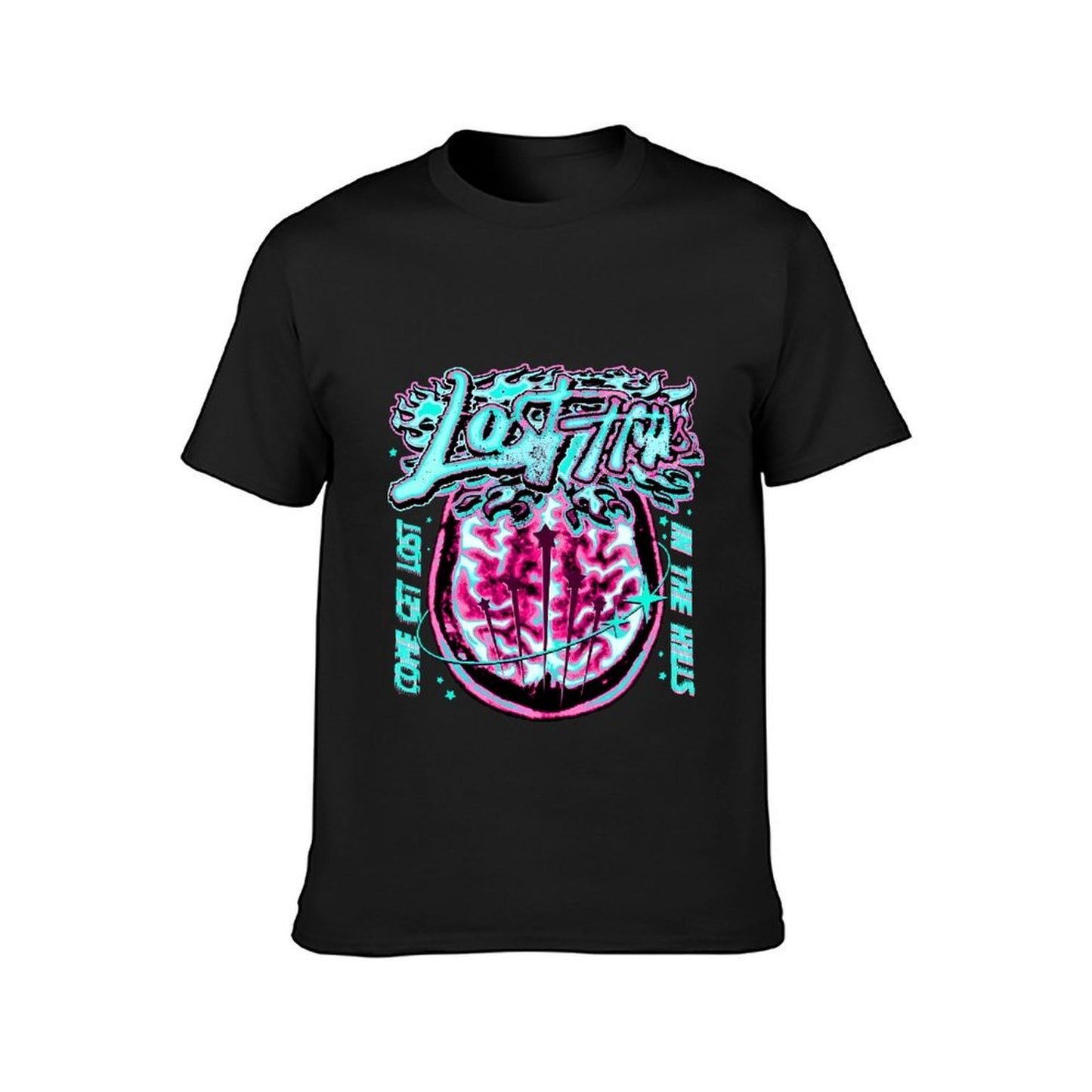 Inkmay Casual Cotton T-shirt Lost Art Brain Design Print Artwork Unisex T-shirtEasyWear Wrinkle-Free T-Shirt