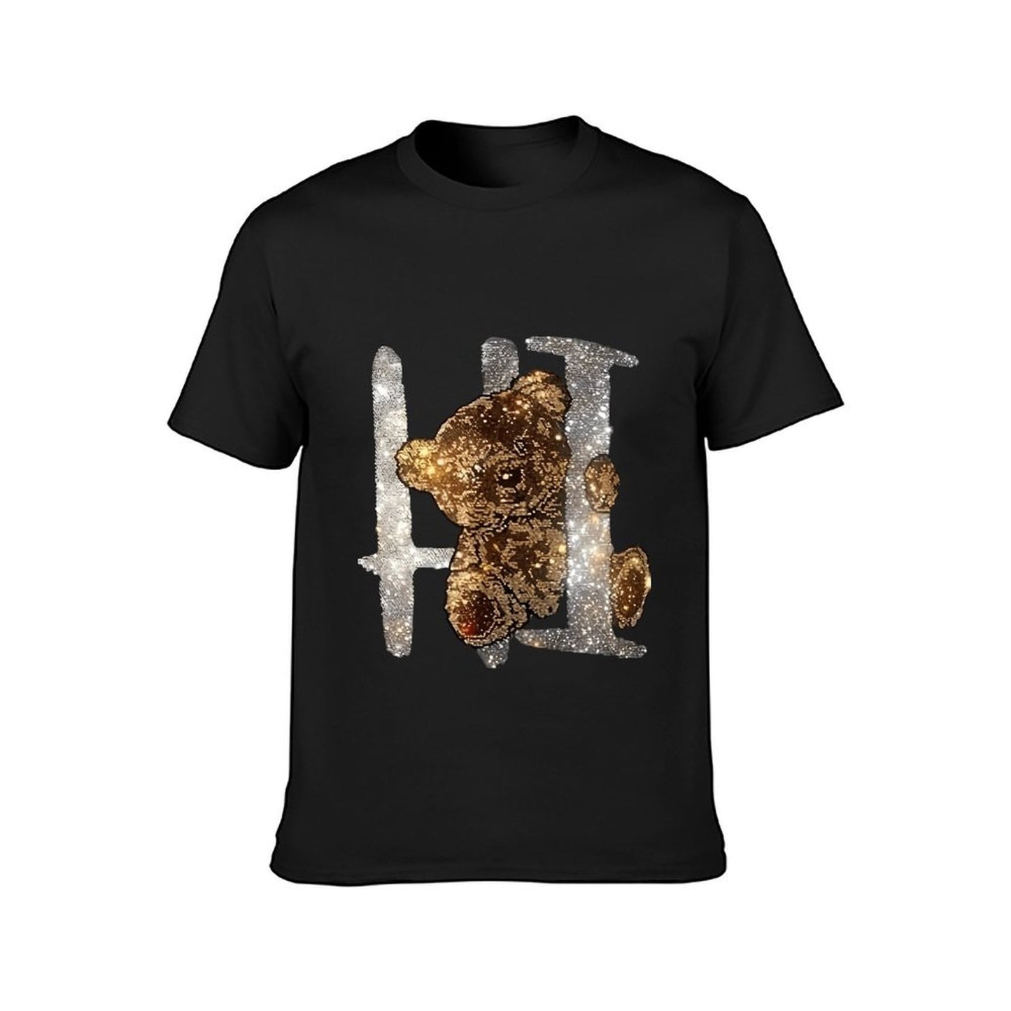Inkmay Casual Cotton T-shirt Golden Abstract Design With Sparkling Elements Unisex T-shirtPure Moisture-Wicking T-Shirt