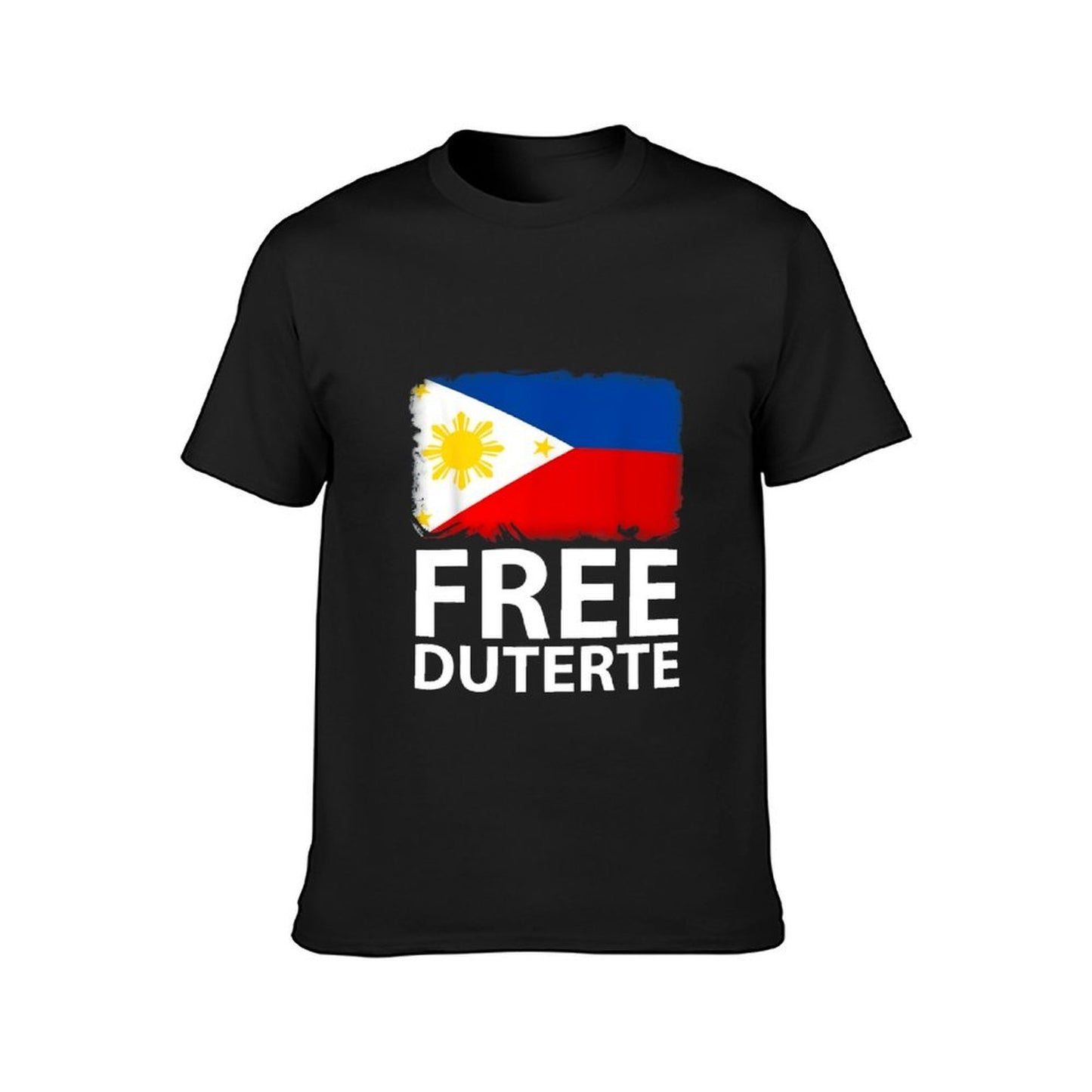 Inkmay Casual Cotton T-shirt Philippine Flag Design With Stars Sun Unisex T-shirtCrewneck StreetLine T-Shirt