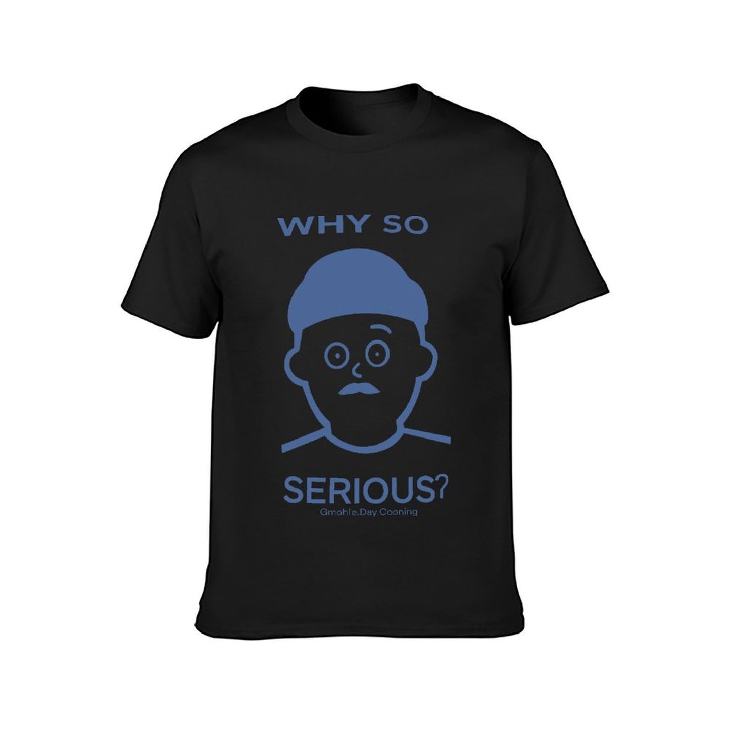 Inkmay Casual Cotton T-shirt Solid Blue Background No Pattern Prints Unisex T-shirt