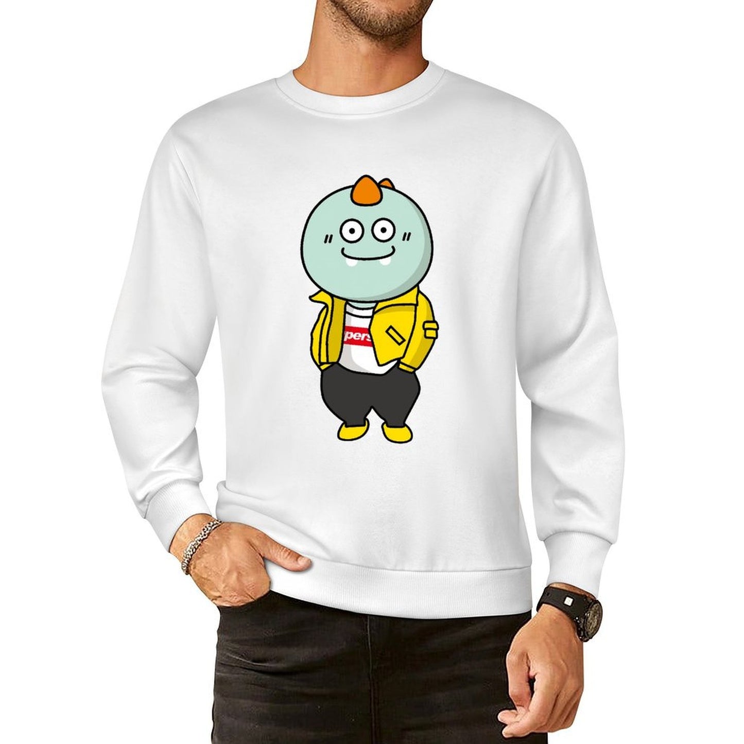 Front Patterned Long Sleeve TopRetro Premium Finish