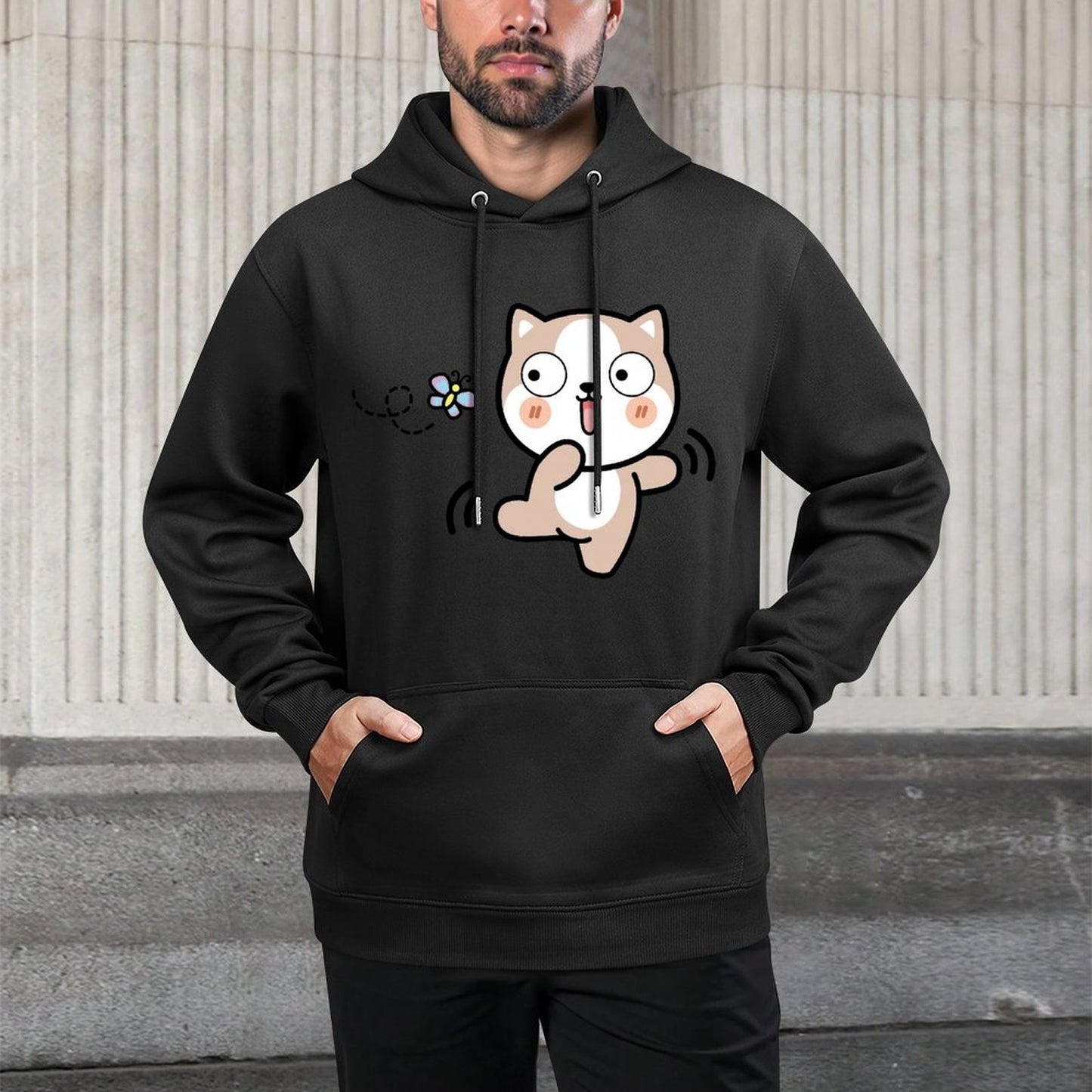 Double-Stitched Daily Front Graphic Hoodies