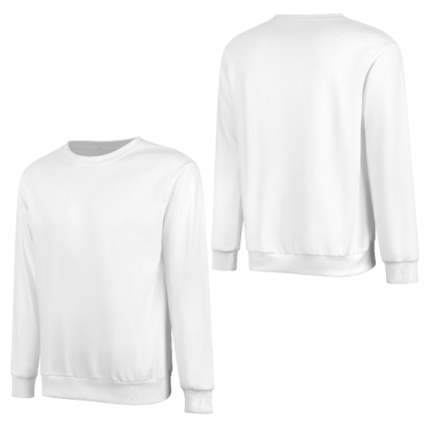 Personalized White Crew Neck Long Sleeve Sweatshirt - Front Design