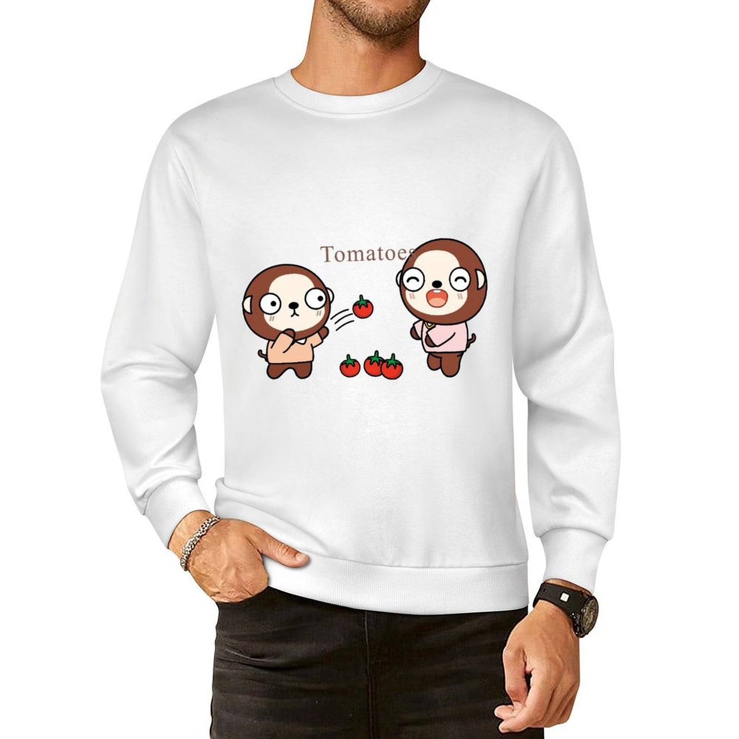 Front Patterned Long Sleeve TopUnisex Edition