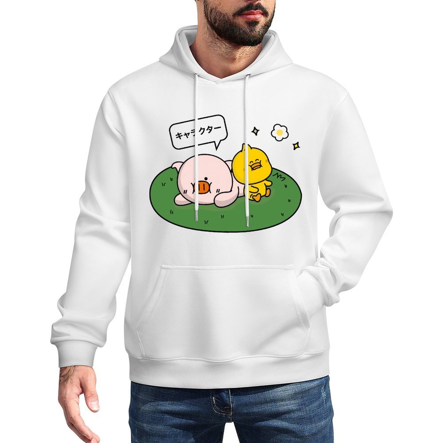 LooseFit Tear-Resistant Front Graphic Hoodies