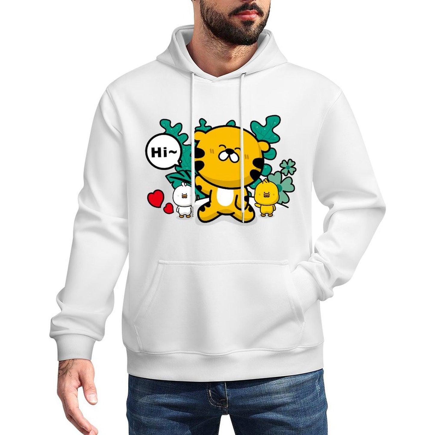 Basic Relaxed Front Graphic Hoodies