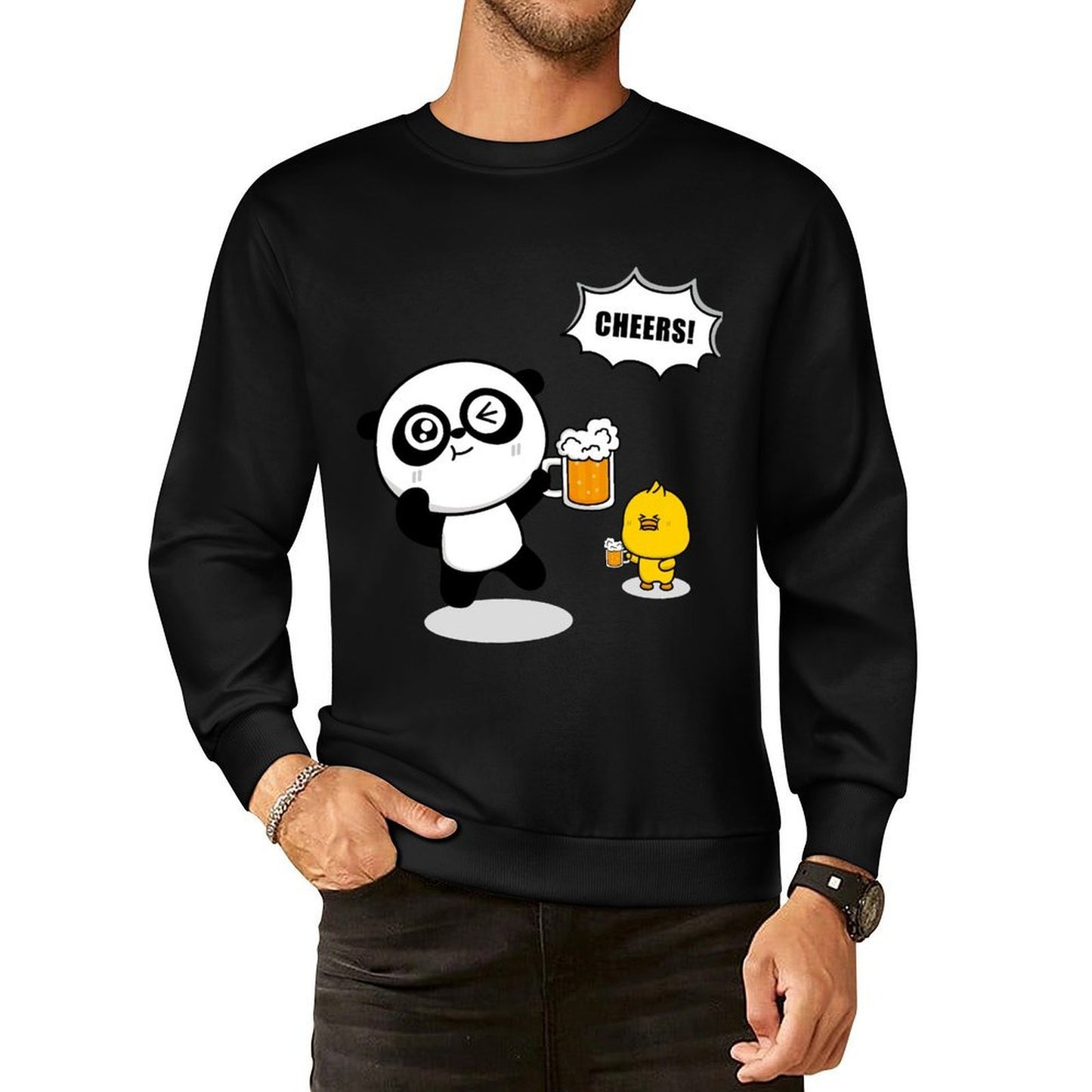 Front Patterned Long Sleeve TopSmoothWear Breathable