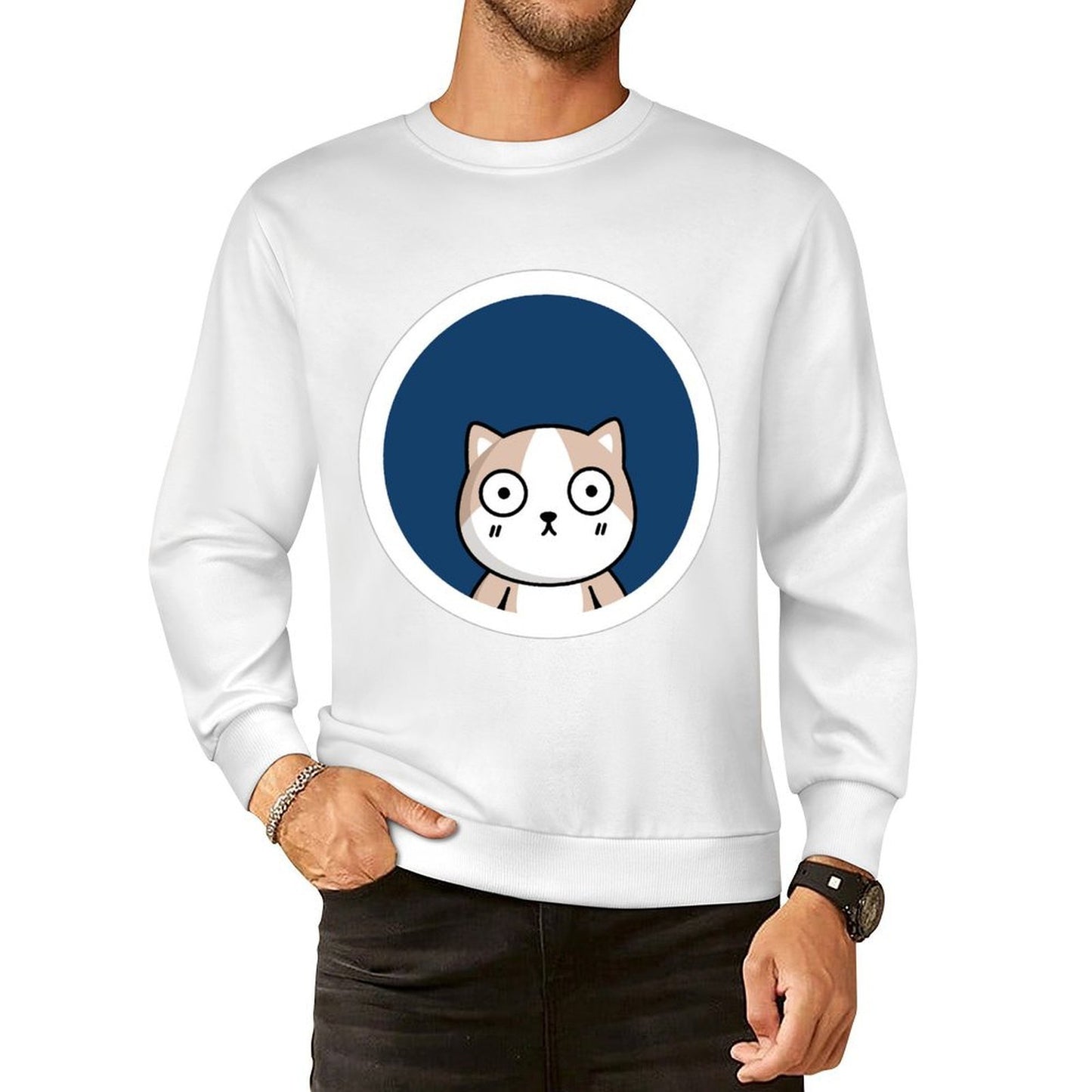 Front Patterned Long Sleeve TopPrinted SoftWear