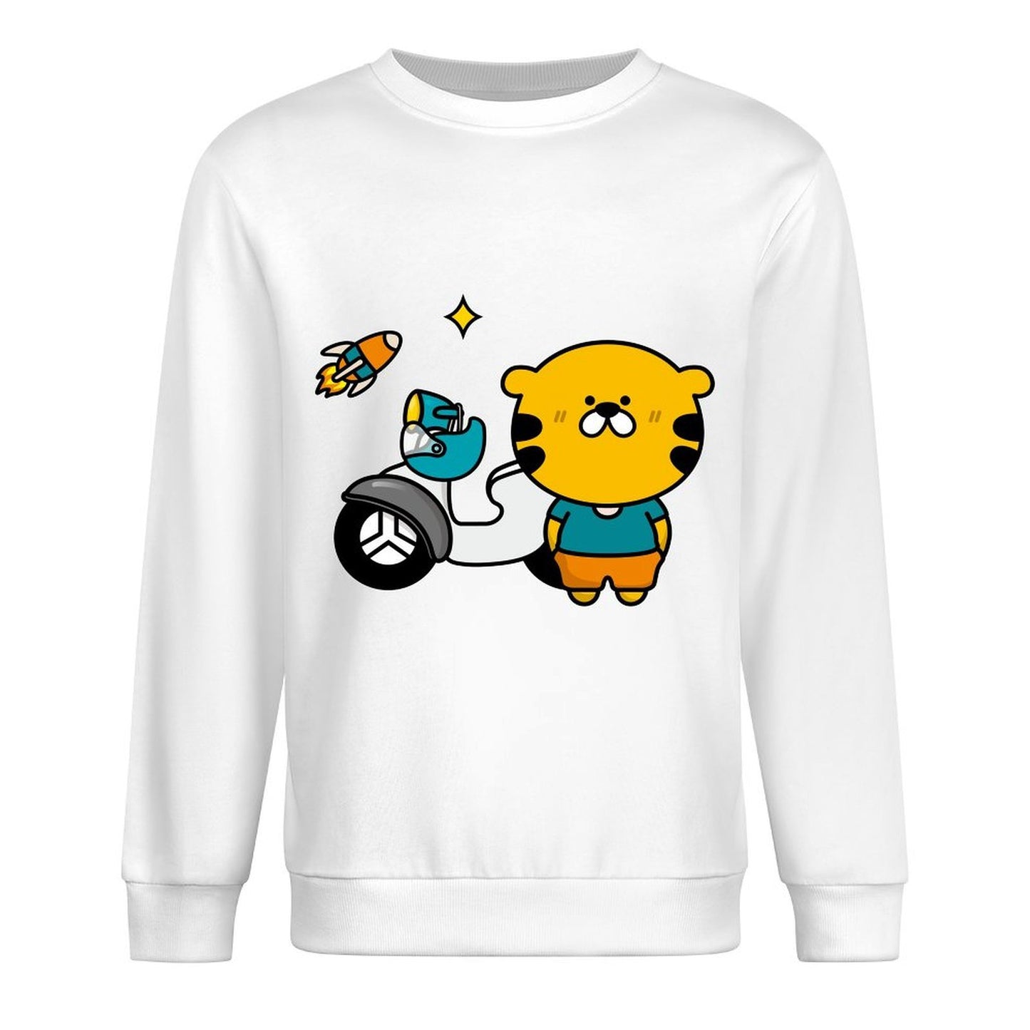 Front Patterned Long Sleeve TopShrink-Resistant Pure