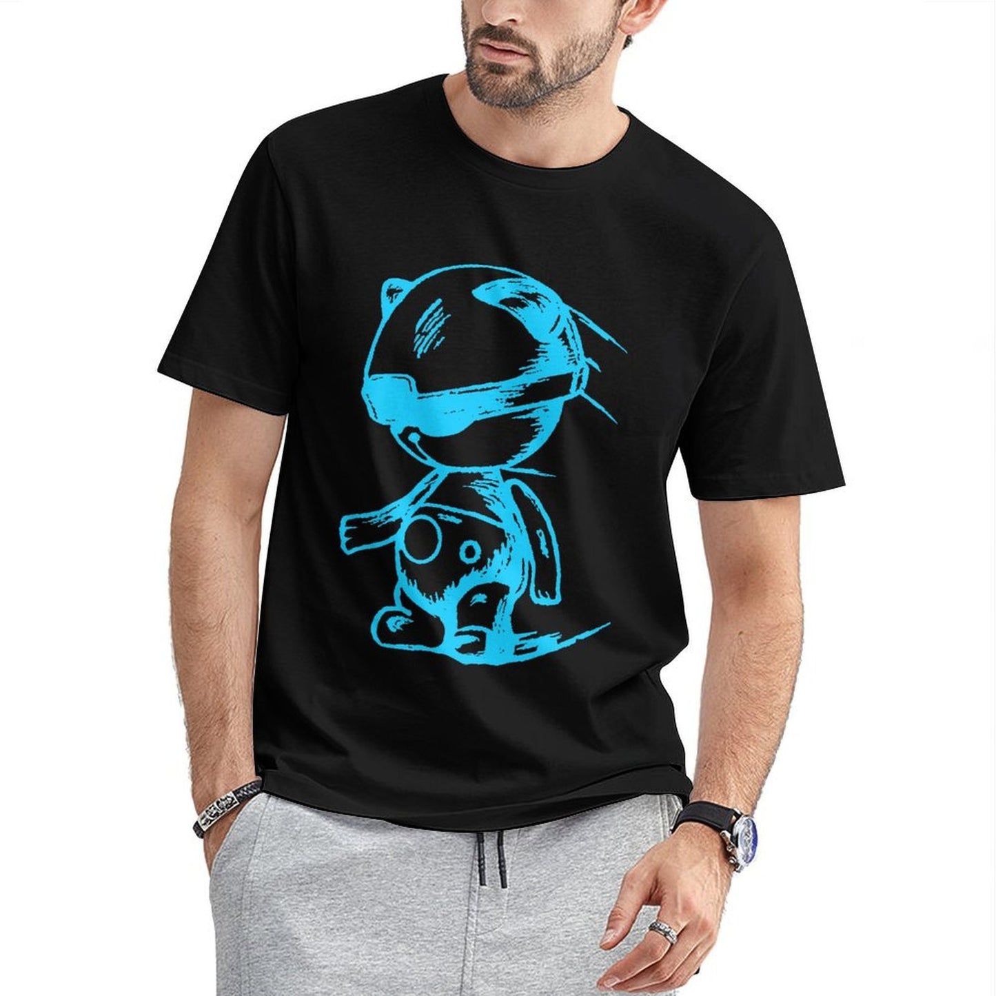 Inlex Bear T-shirtsStreetStyle Double-Stitched T-Shirt