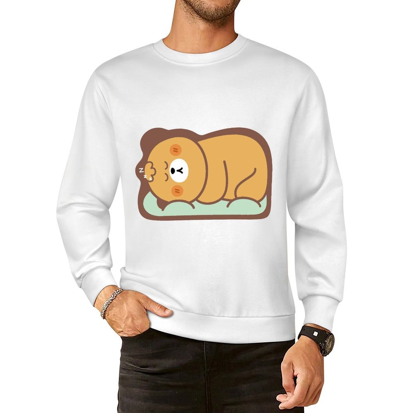 Front Patterned Long Sleeve TopRetro Shrink-Resistant