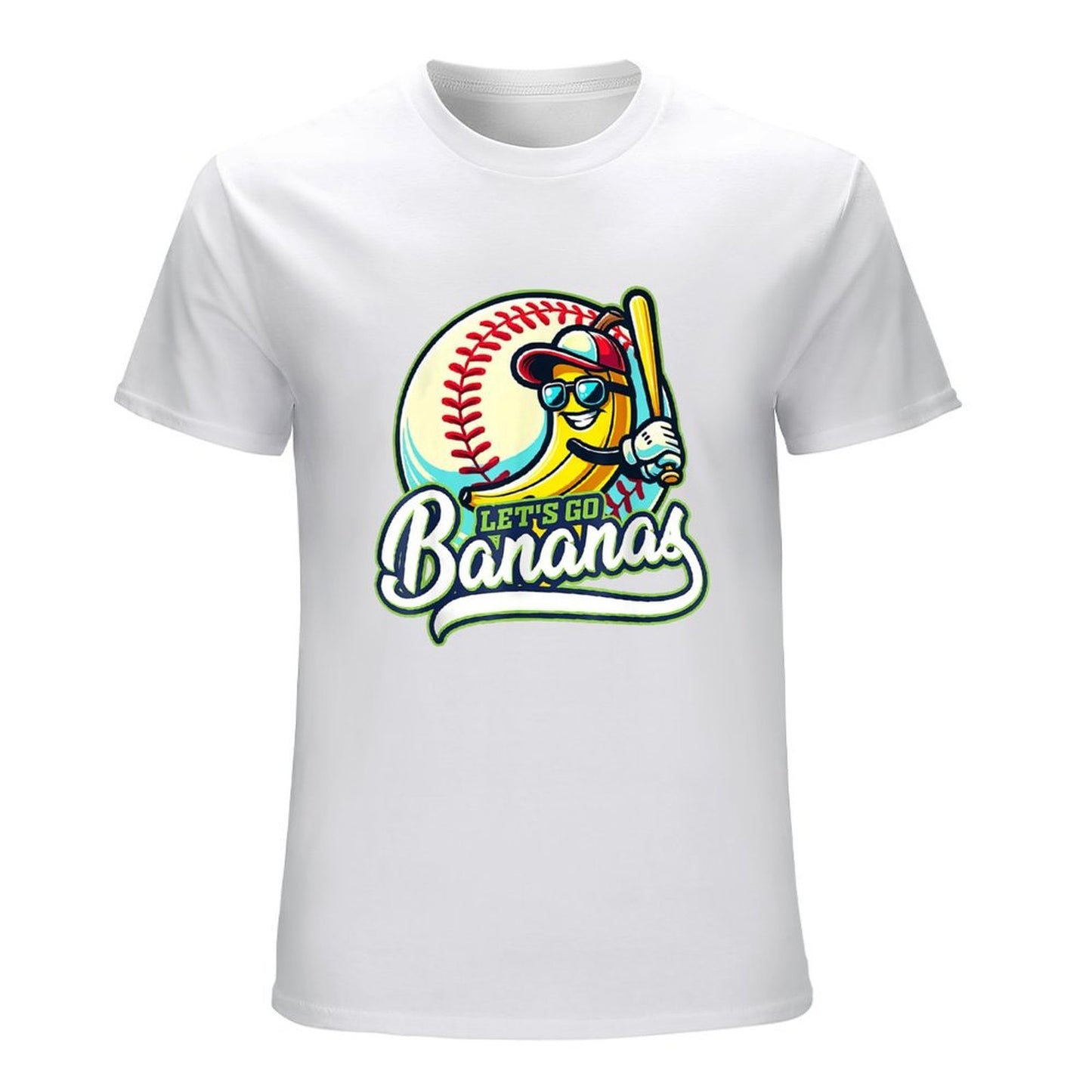 Inkmay Casual Cotton T-shirt Baseball Banana Holding Bat Let S Unisex T-shirtFresh ComfortLine T-Shirt