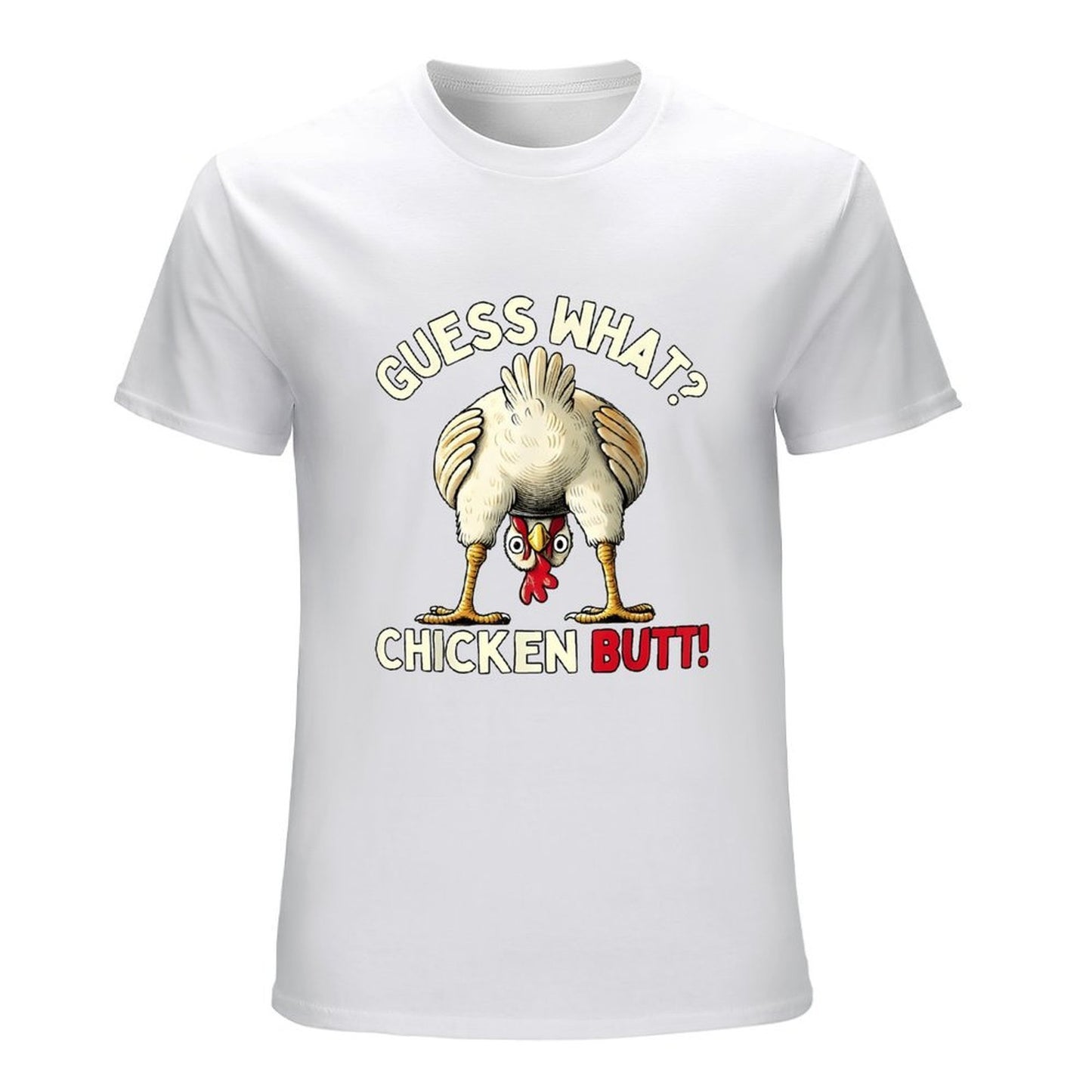 Inkmay Casual Cotton T-shirt Chicken Butt Cartoon Print Design Art Unisex T-shirtActiveLine StreetLine T-Shirt