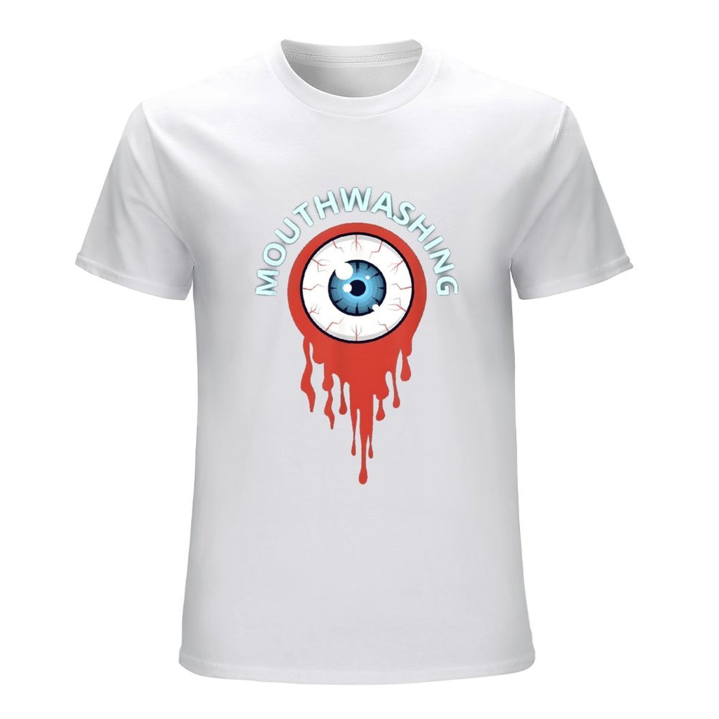 Inkmay Casual Cotton T-shirt Mouthwashing Eye With Red Tears Unisex T-shirtClassicFit Design-Your-Own T-Shirt