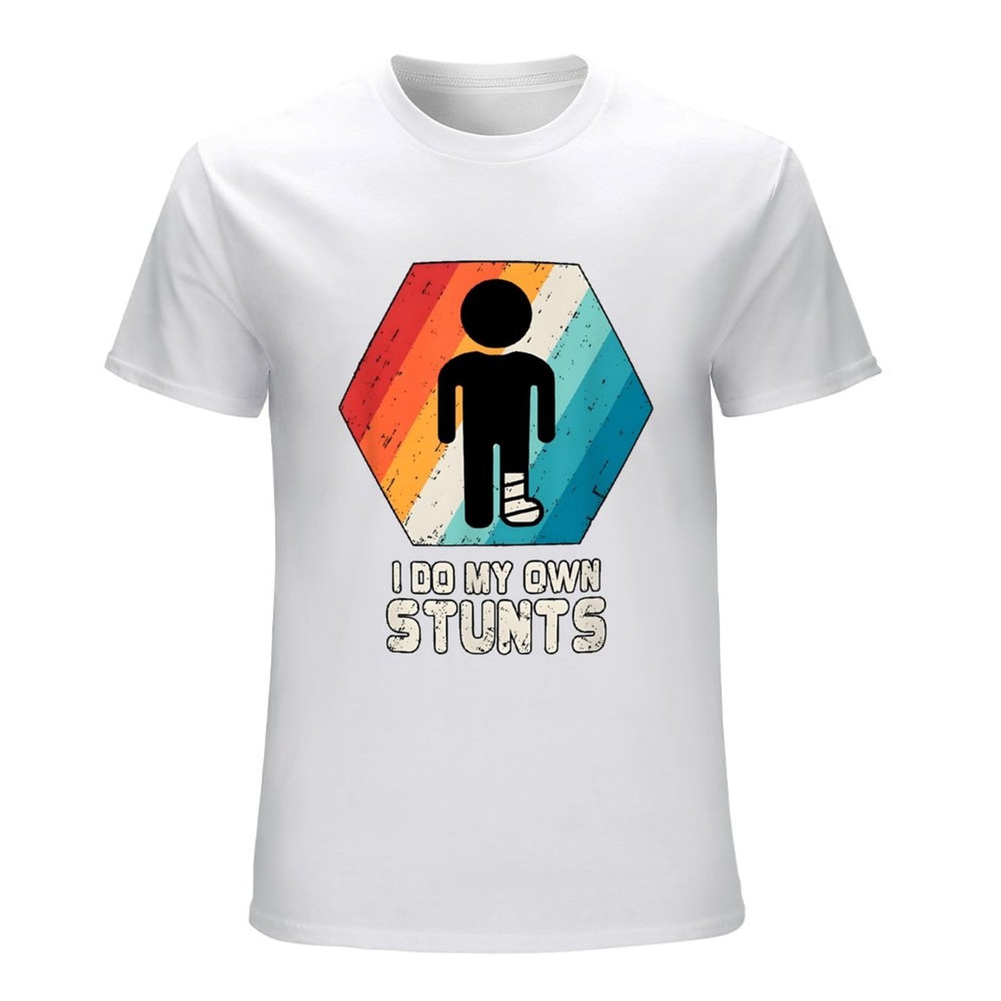 Inkmay Casual Cotton T-shirt Colorful Hexagon With Silhouette Figure Inside Unisex T-shirtSmooth Sleek T-Shirt