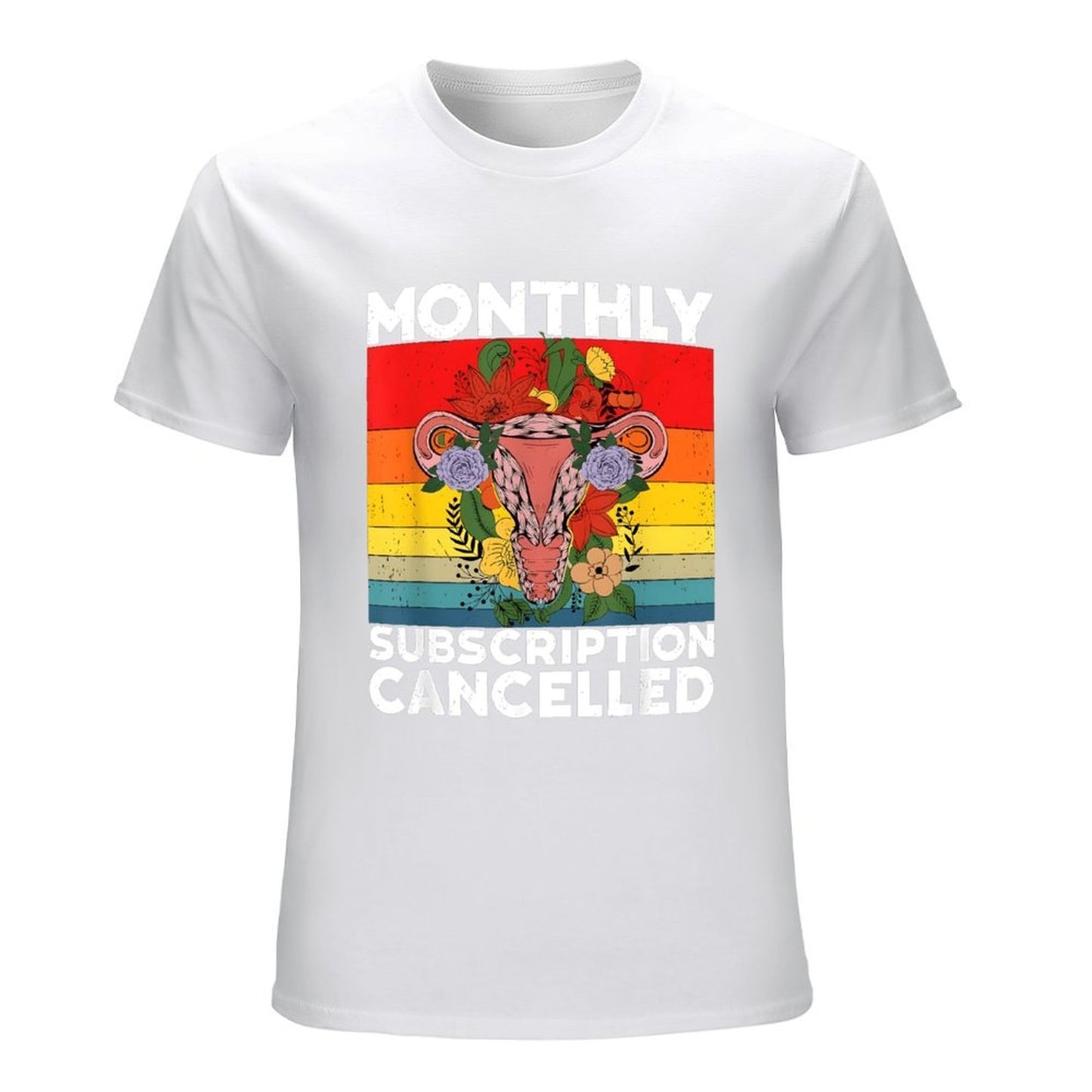 Inkmay Casual Cotton T-shirt Monthly Subscription Cancelled With Floral Design Unisex T-shirtFresh Eco-Conscious T-Shirt