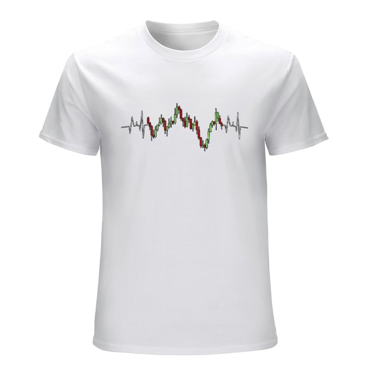 Inkmay Casual Cotton T-shirt Candlestick Chart With Volatility Spikes Unisex T-shirtActiveWear Heat-Transfer T-Shirt