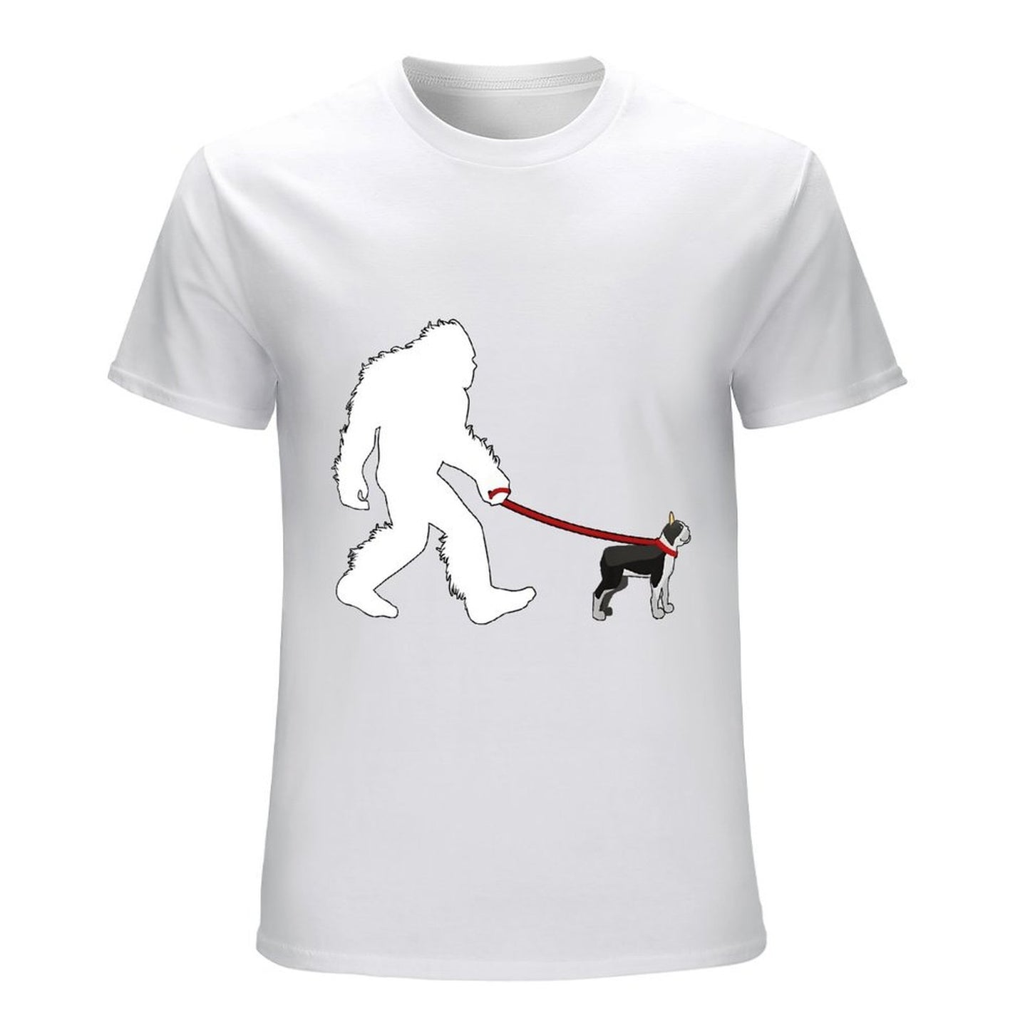 Inkmay Casual Cotton T-shirt Cute French Bulldog Lying Down Playfully Unisex T-shirtPrinted Soft T-Shirt