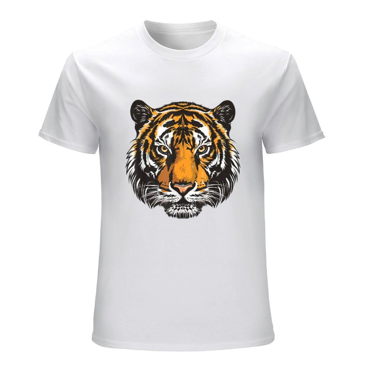 Inkmay Casual Cotton T-shirt Tiger Face Symmetry Art Print Design Unisex T-shirtBatch-Printed Original T-Shirt