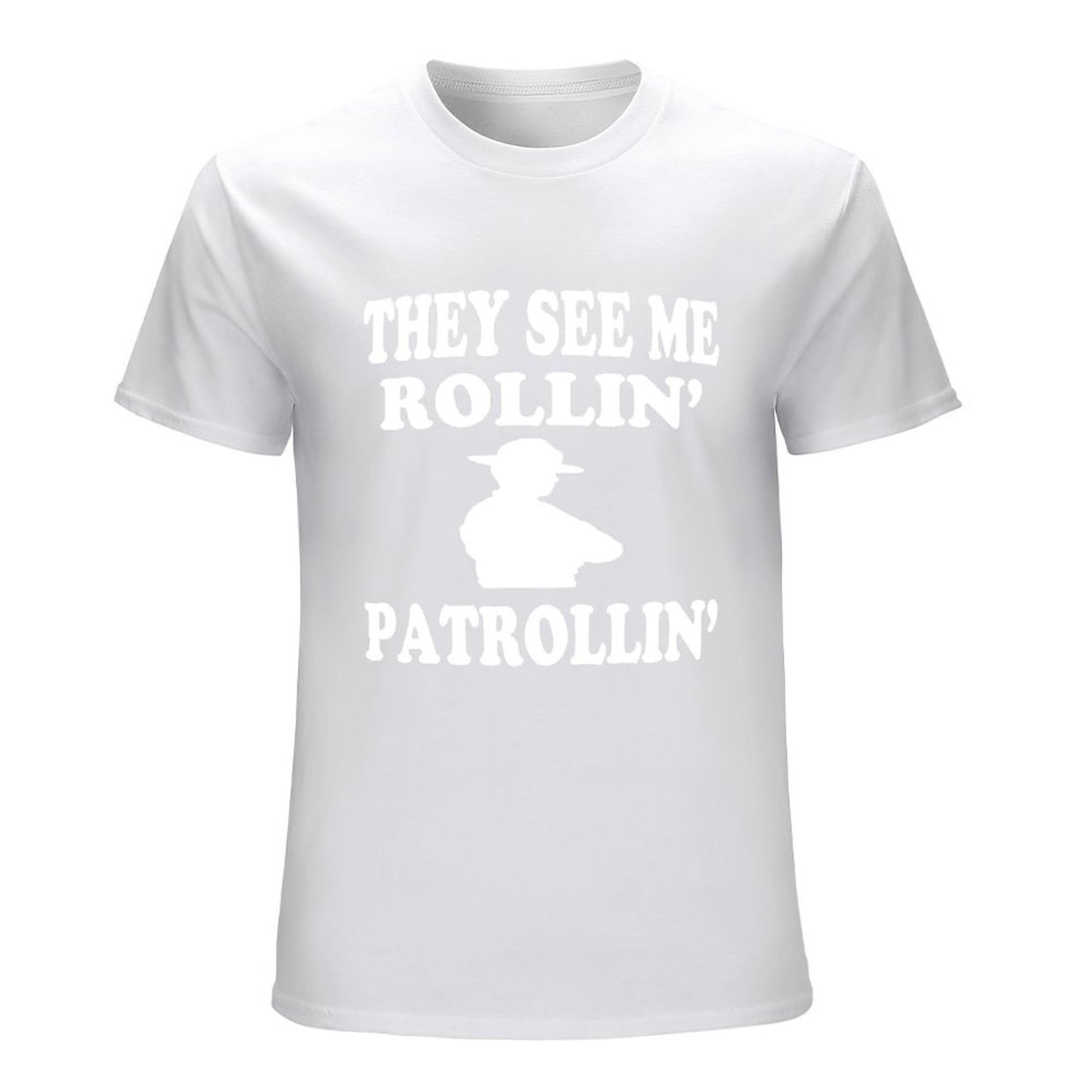Inkmay Casual Cotton T-shirt Patrolling Silhouette With Text Overlay Design Unisex T-shirtBasicSeries Premium Finish T-Shirt