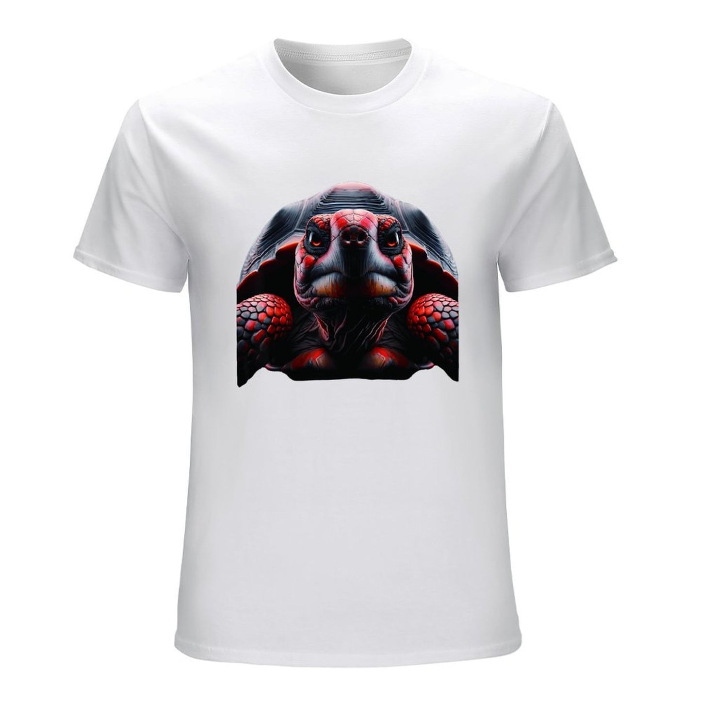 Inkmay Casual Cotton T-shirt Red And Black Turtle Pattern Art Unisex T-shirtCotton ActiveLine T-Shirt