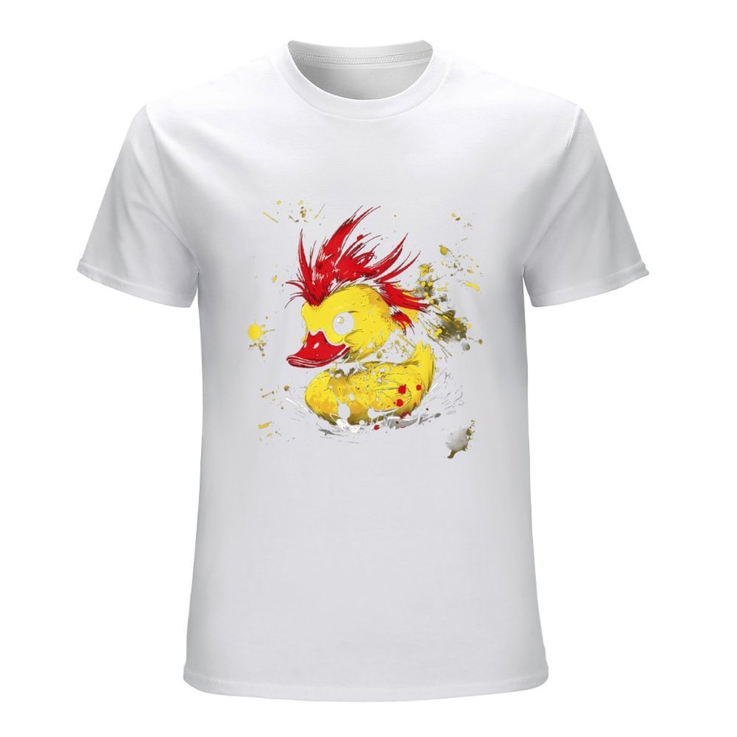 Inkmay Casual Cotton T-shirt Stylish Duck With Red Hair Splatter Unisex T-shirtLifestyleLine ClassicStyle T-Shirt