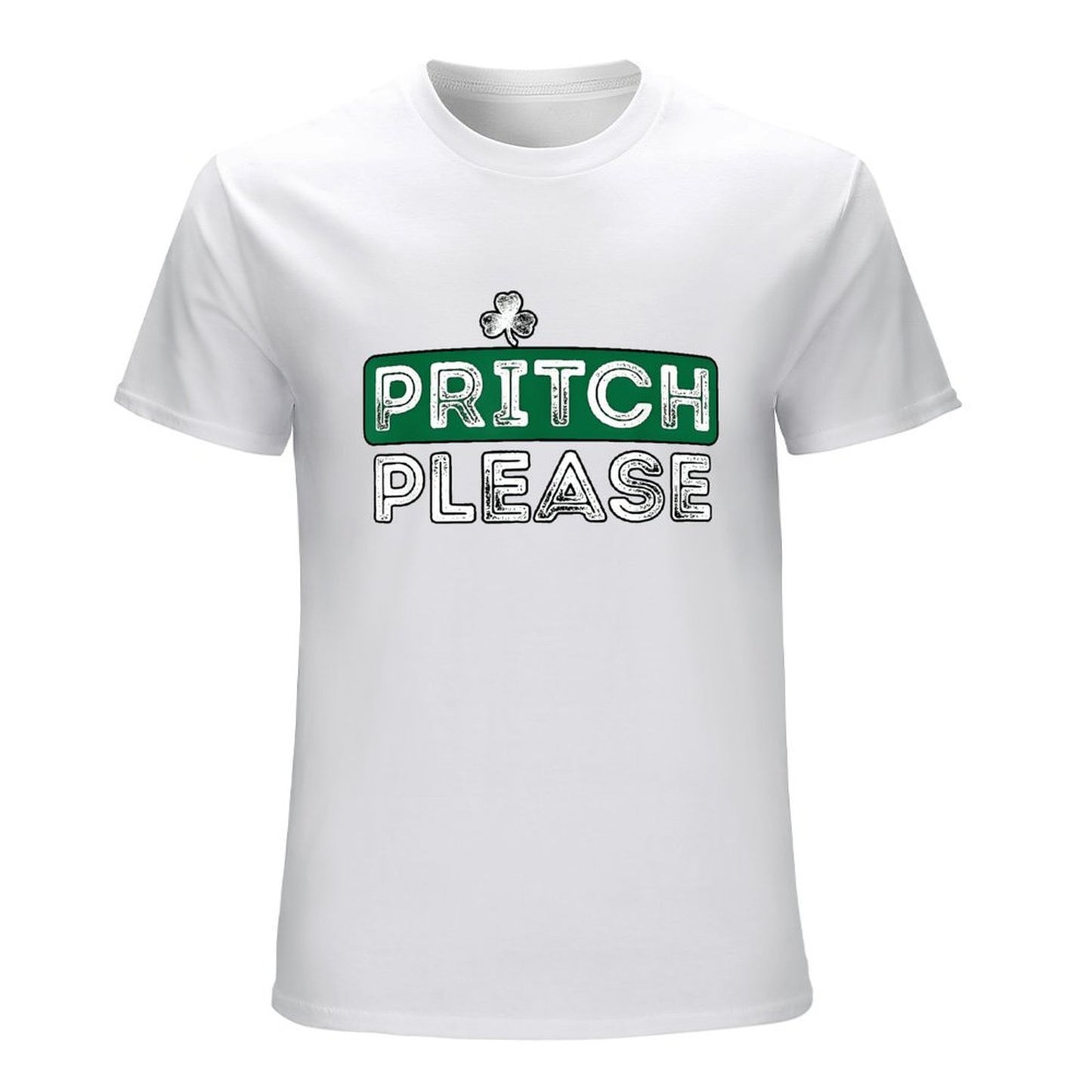 Inkmay Casual Cotton T-shirt Green Background With White Text Pritch Unisex T-shirtWrinkle-Free TrueComfort T-Shirt