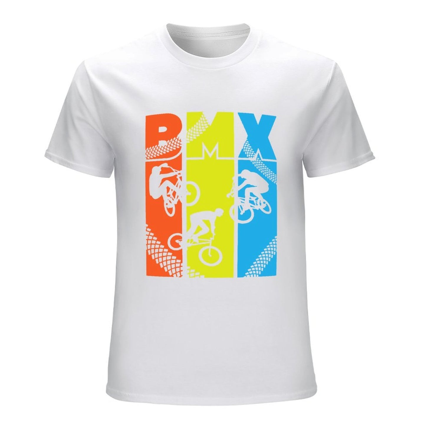 Inkmay Casual Cotton T-shirt Colorful Abstract Design With Bright Shapes Unisex T-shirtTear-Resistant DailyFit T-Shirt