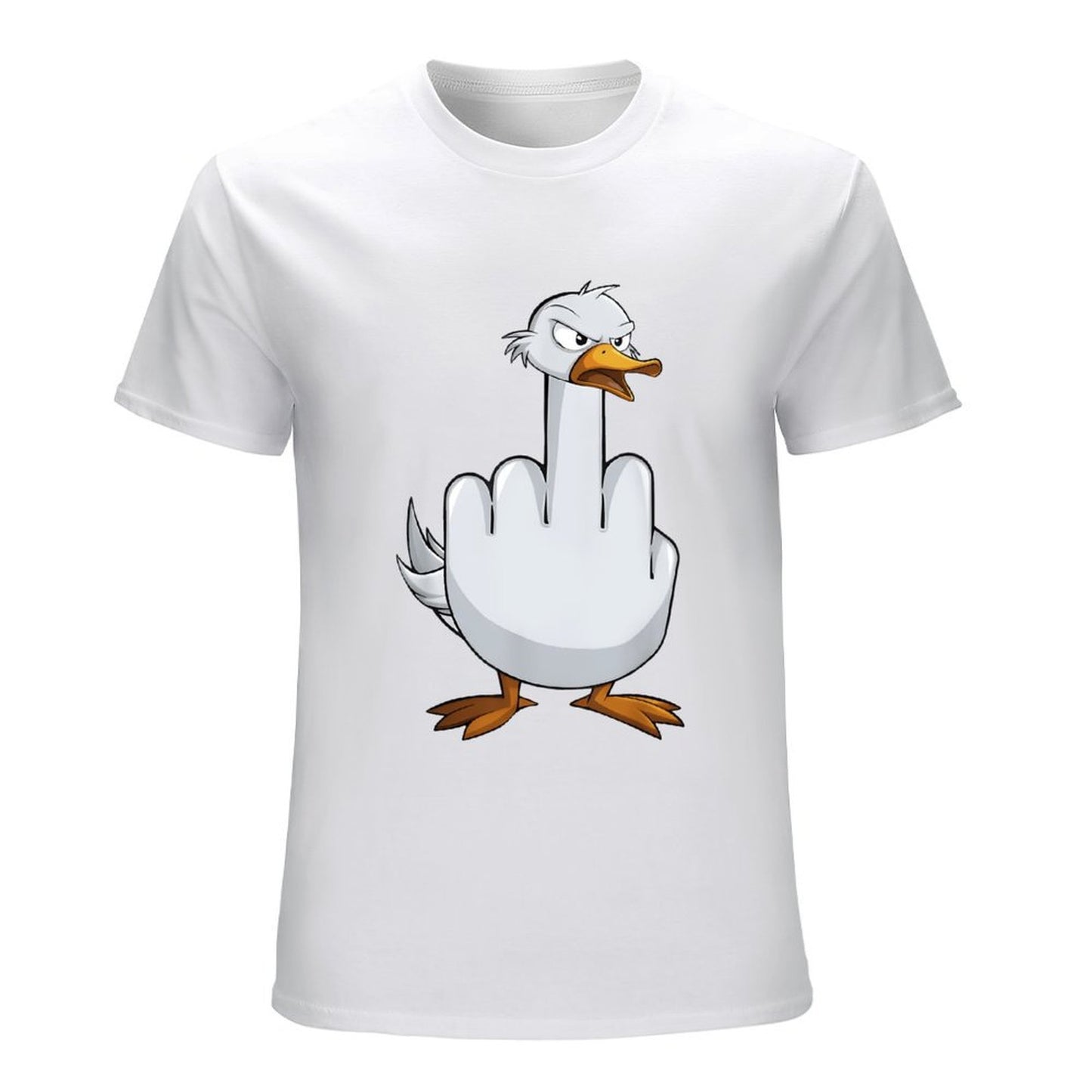Inkmay Casual Cotton T-shirt Angry Duck Showing Middle Finger Gesture Unisex T-shirtTimeless TimelessComfort T-Shirt
