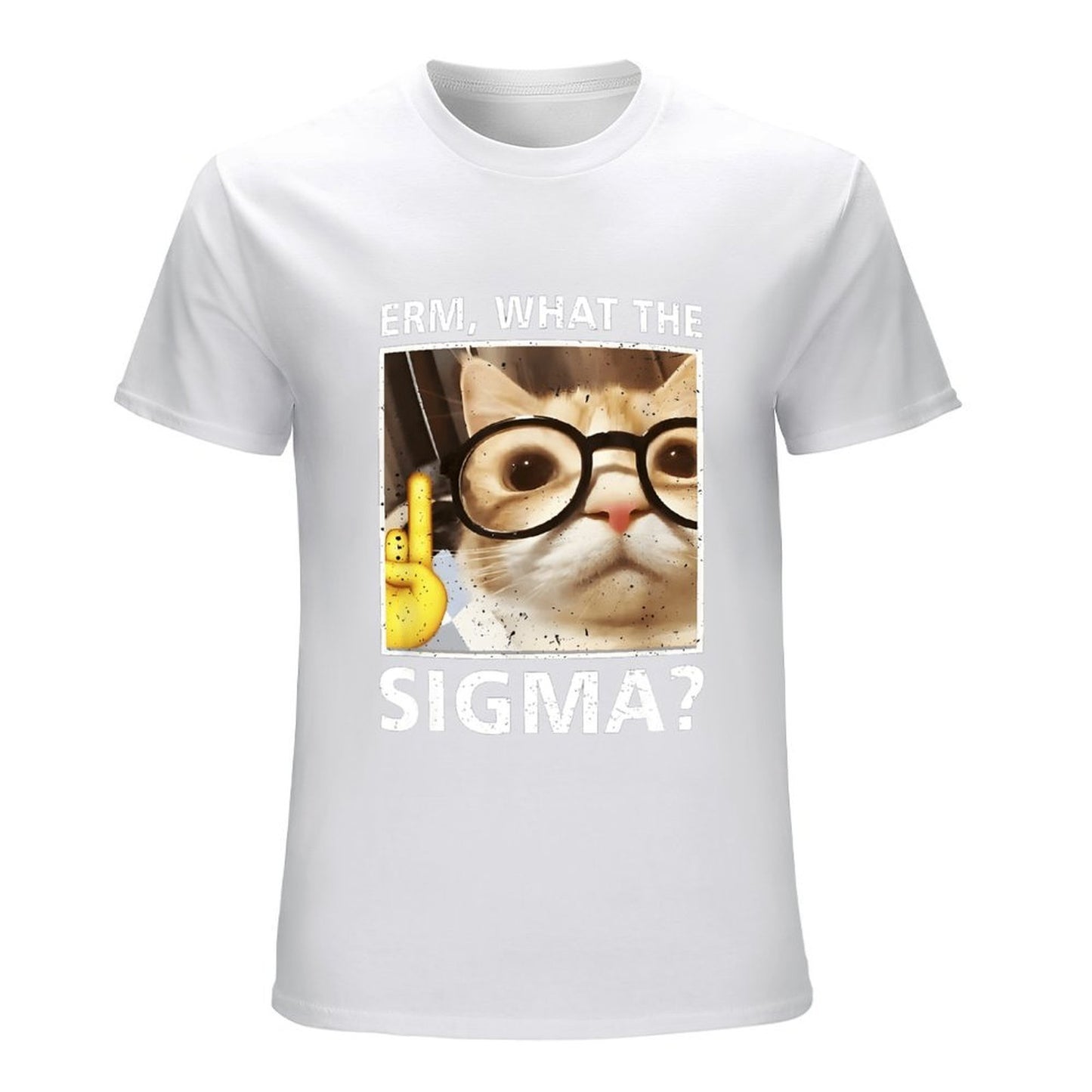 Inkmay Casual Cotton T-shirt Cat With Glasses And Confused Expression Unisex T-shirtRelaxFit CoreLine T-Shirt