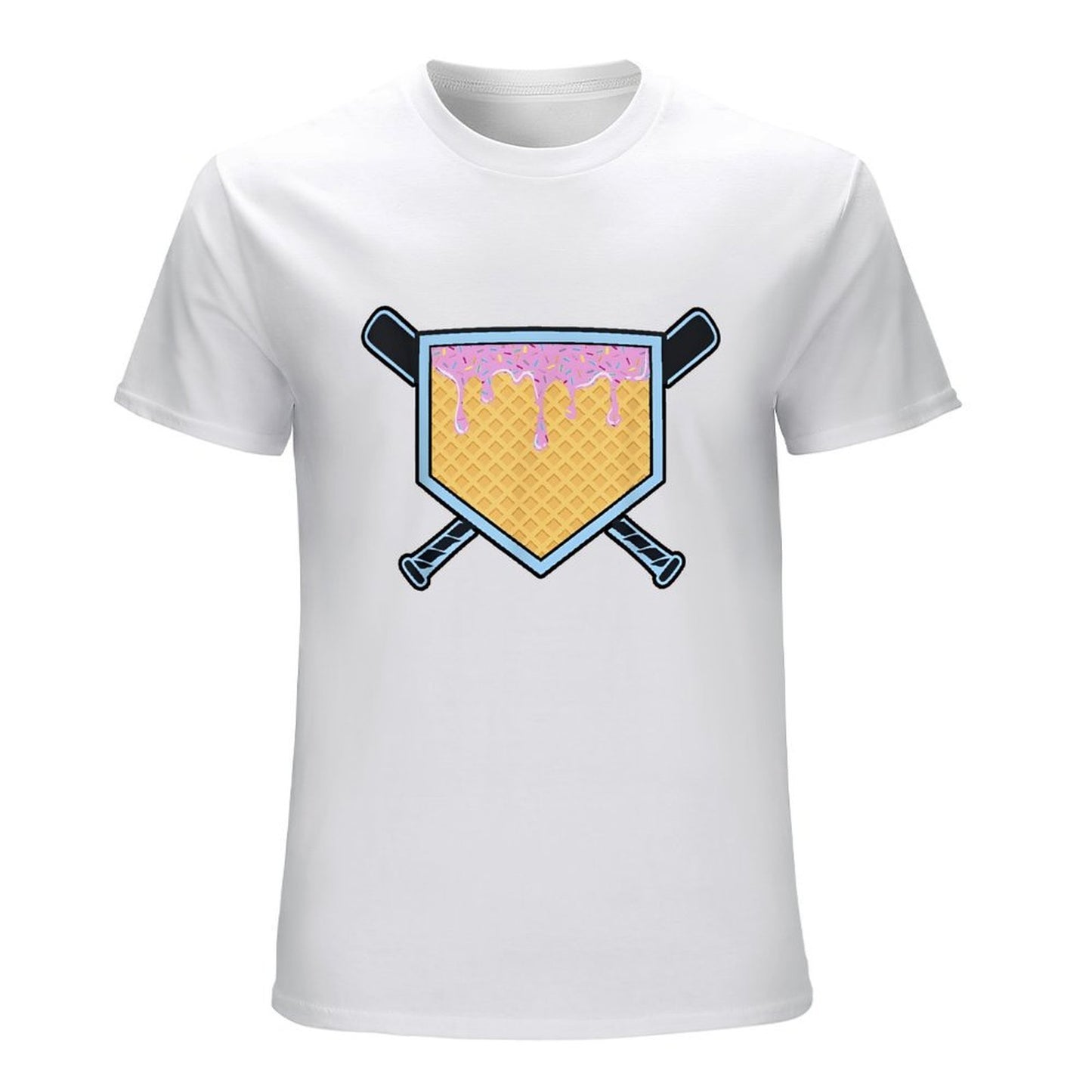 Inkmay Casual Cotton T-shirt Ice Cream Dripping On Waffle Unisex T-shirtOversized Premium T-Shirt