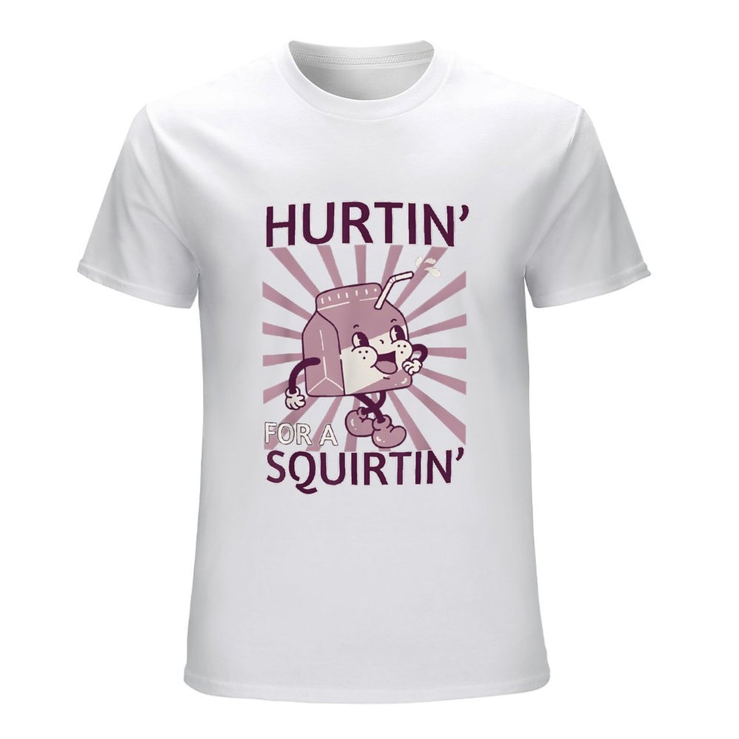 Inkmay Casual Cotton T-shirt Cartoon Squirt Bottle With Happy Face Unisex T-shirtSharp Regular T-Shirt