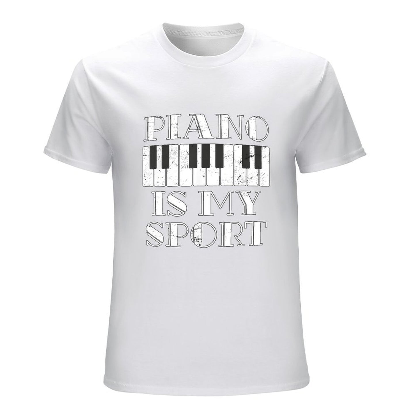 Inkmay Casual Cotton T-shirt Piano Is My Sport Design Art Unisex T-shirtNeutral Daily T-Shirt
