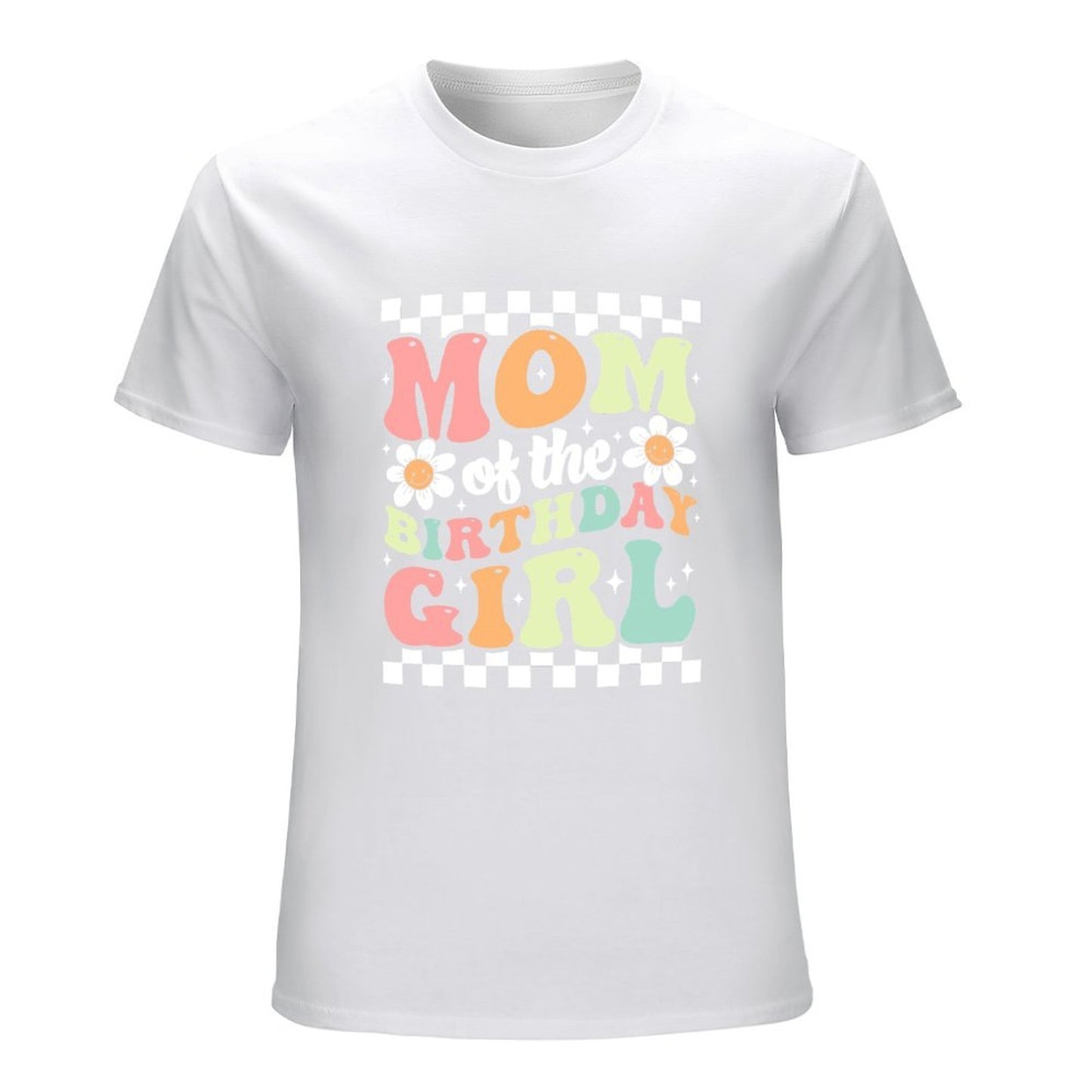 Inkmay Casual Cotton T-shirt Abstract Colorful Shapes On White Background Unisex T-shirtVintage Crew Neck T-Shirt