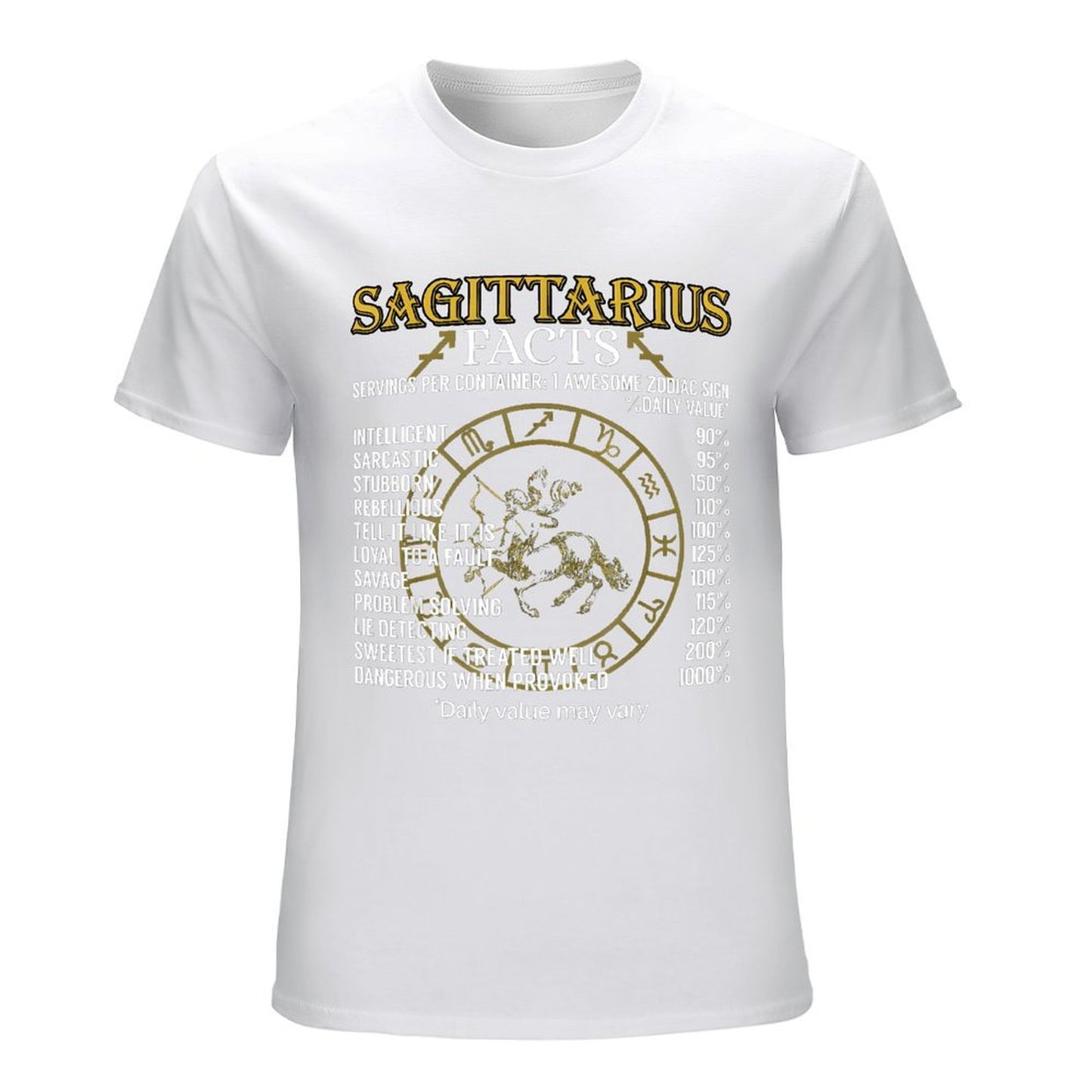 Inkmay Casual Cotton T-shirt Sagittarius Facts Zodiac Sign Traits Listed Unisex T-shirtMen¡¯s / Women¡¯s / Youth Natural T-Shirt