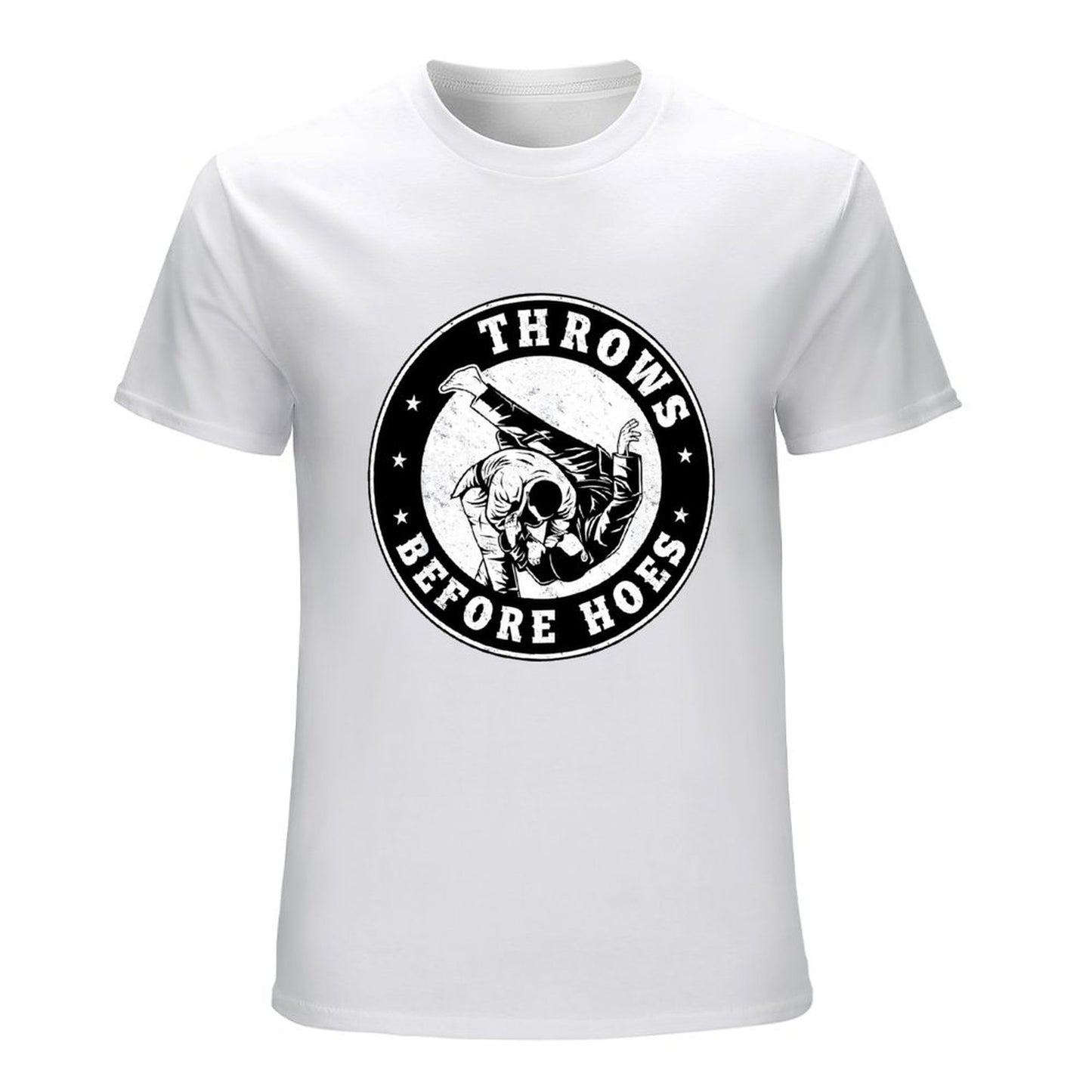 Inkmay Casual Cotton T-shirt Throws Before Hoes Skull Design Artwork Unisex T-shirtSmooth Performance T-Shirt