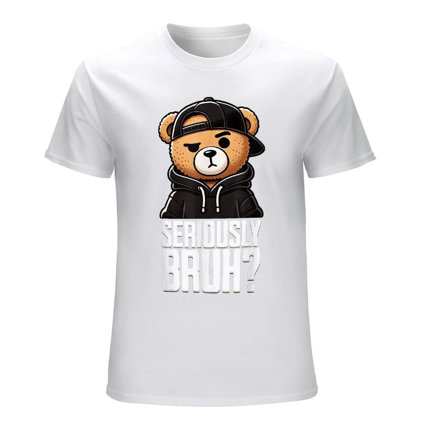 Inkmay Casual Cotton T-shirt Seriously Bruh Teddy Bear Wearing Clothes Unisex T-shirtClassicFit Original T-Shirt