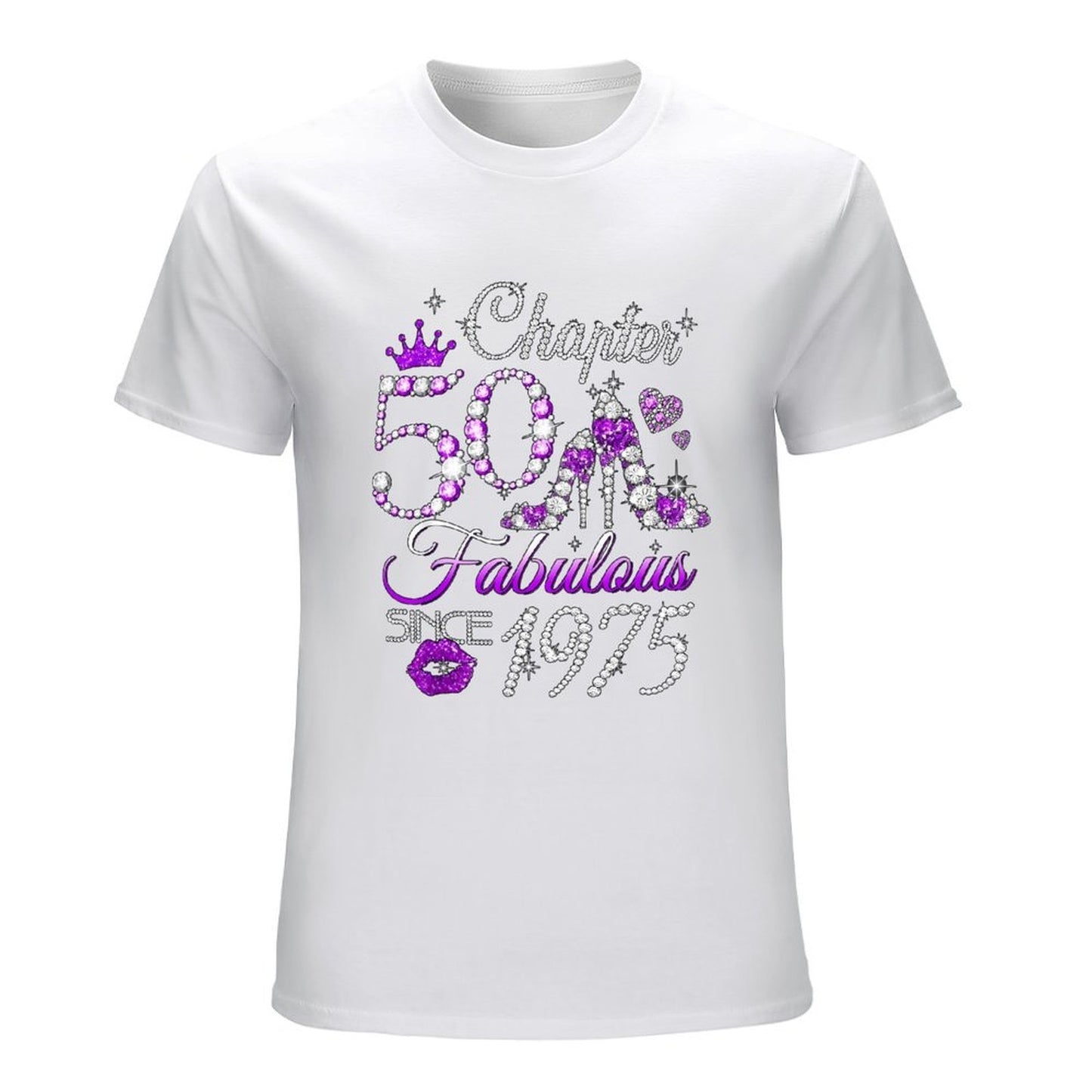 Inkmay Casual Cotton T-shirt Chapter Fifty Fabulous Since Nineteen Seventy Unisex T-shirtTrueStyle Fitted T-Shirt