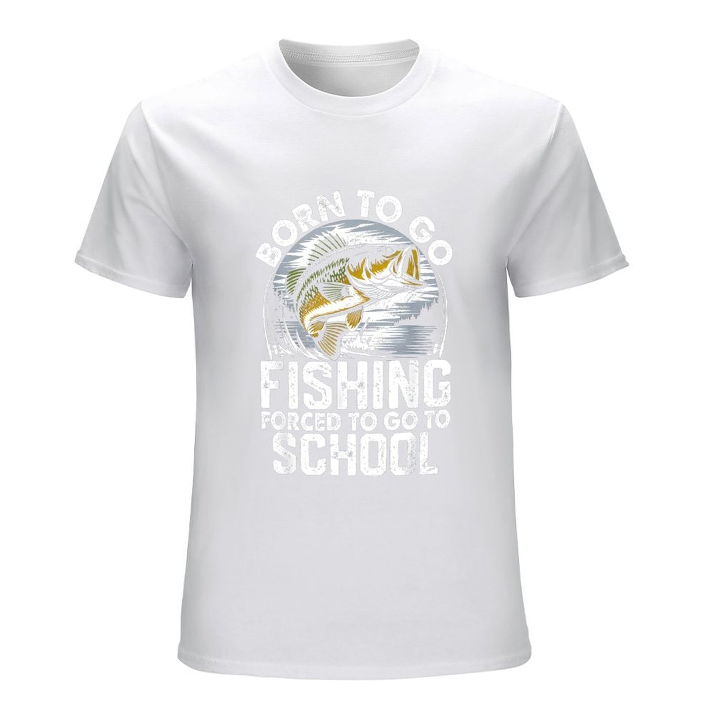 Inkmay Casual Cotton T-shirt Born To Go Fishing Forced Unisex T-shirtComfortLine Softstyle T-Shirt