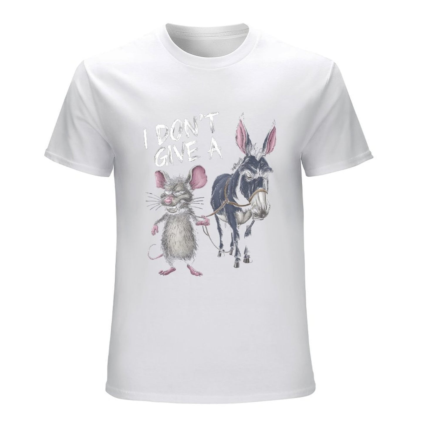 Inkmay Casual Cotton T-shirt Rat And Donkey With Rope Unisex T-shirtMidweight Signature T-Shirt