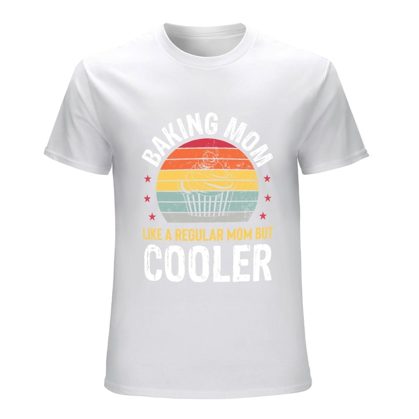 Inkmay Casual Cotton T-shirt Abstract Layered Sunset With Wavy Edges Unisex T-shirtOversized TimelessStyle T-Shirt