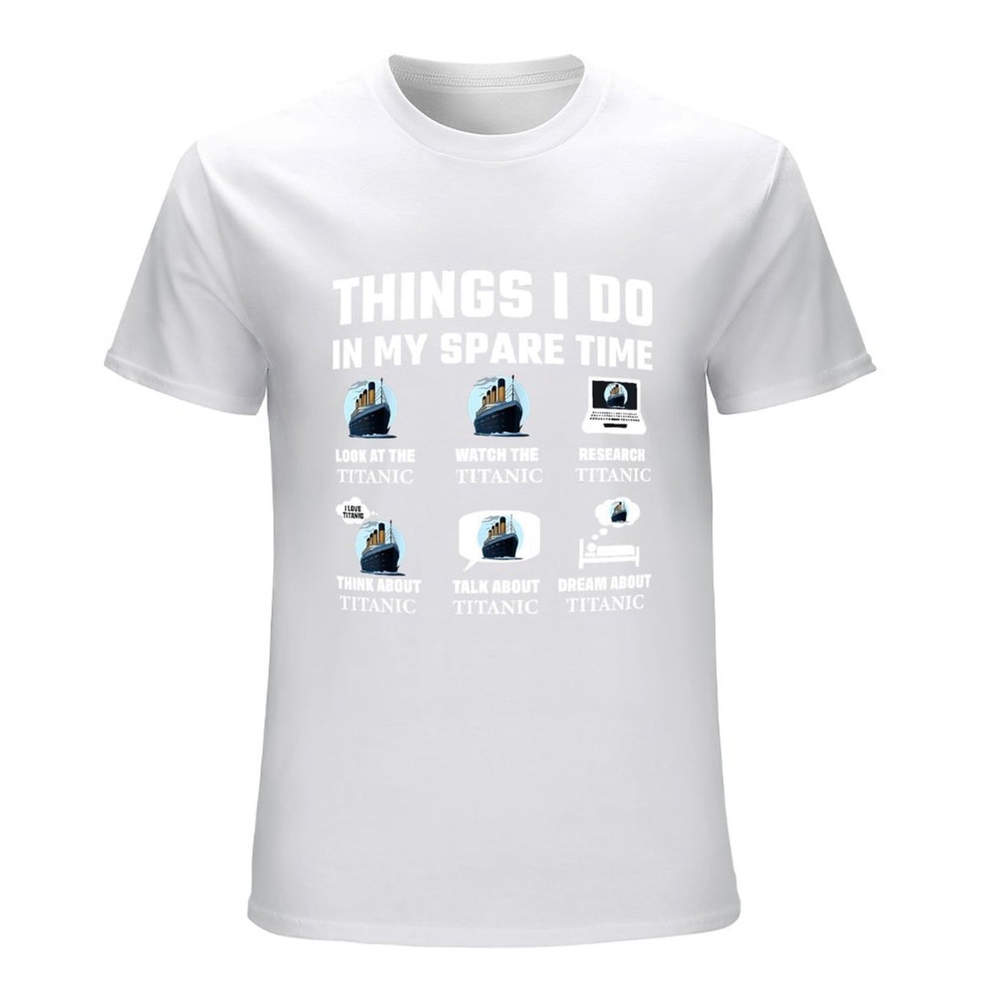 Inkmay Casual Cotton T-shirt Titanic Ship On Iceberg Background Unisex T-shirtUnisex TimelessComfort T-Shirt
