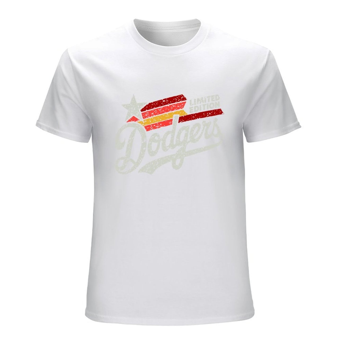 Inkmay Casual Cotton T-shirt Abstract Red And Yellow Design Unisex T-shirtCleanCut Relaxed T-Shirt