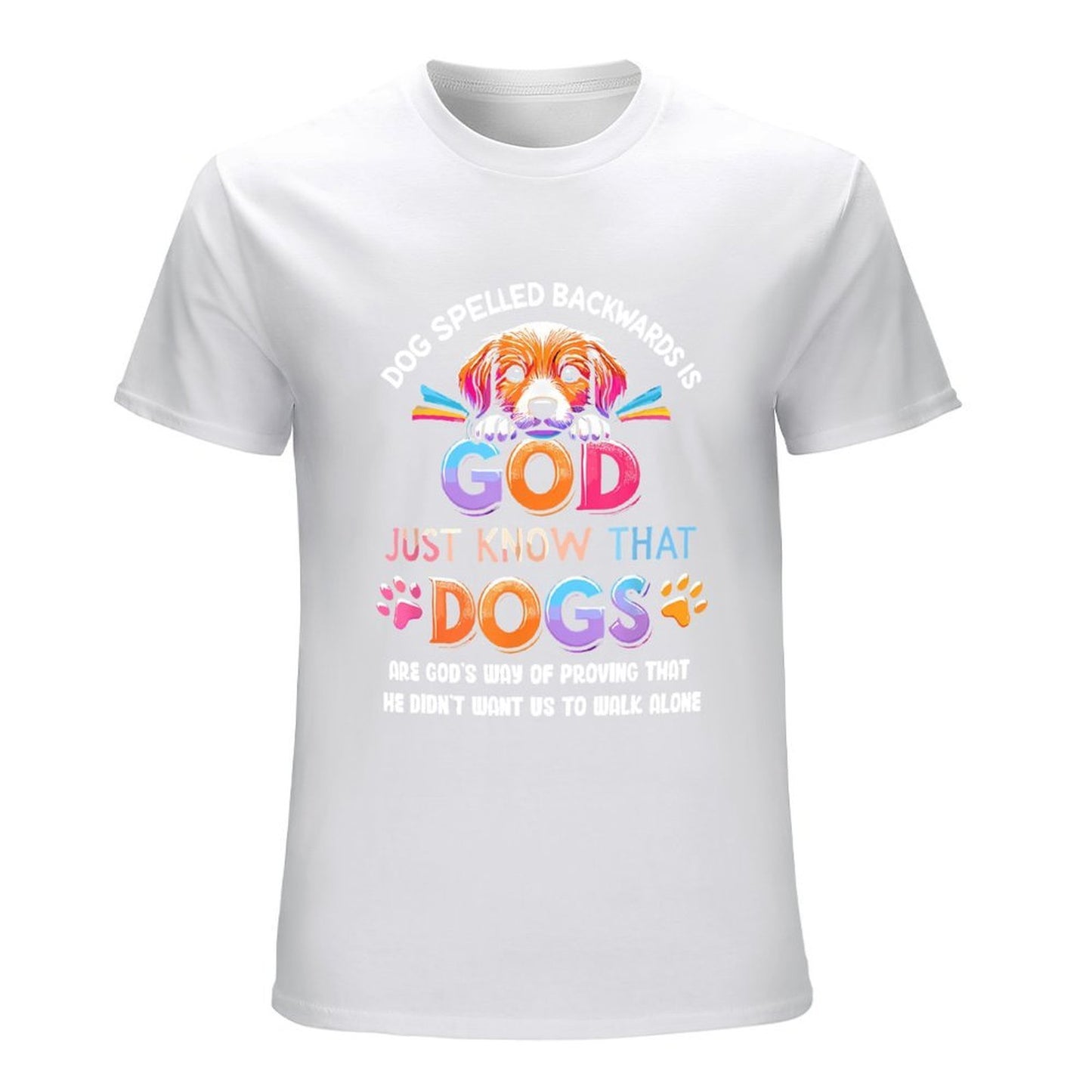 Inkmay Casual Cotton T-shirt God Just Know That Dogs Unisex T-shirtRetro Basic T-Shirt