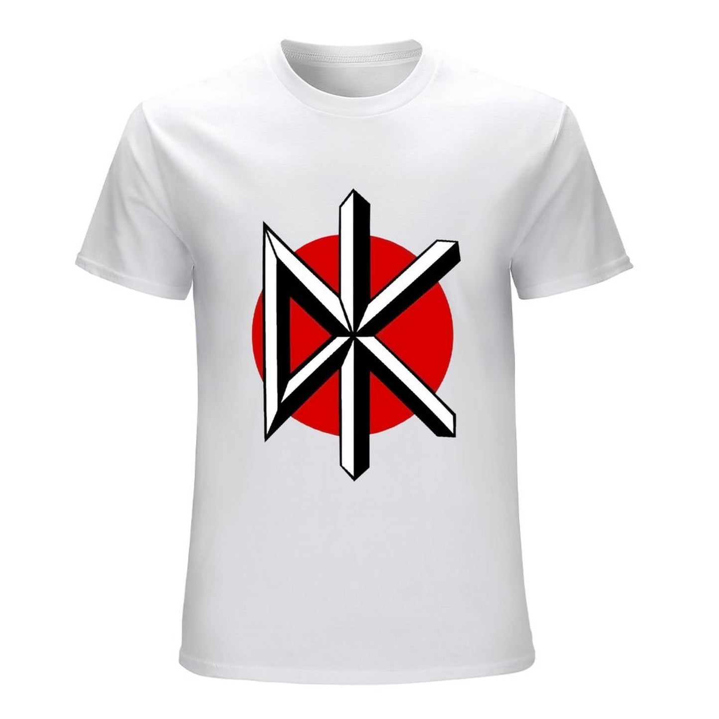 Inkmay Casual Cotton T-shirt Red And White Cross Pattern Design Unisex T-shirtLifestyle On-Demand T-Shirt